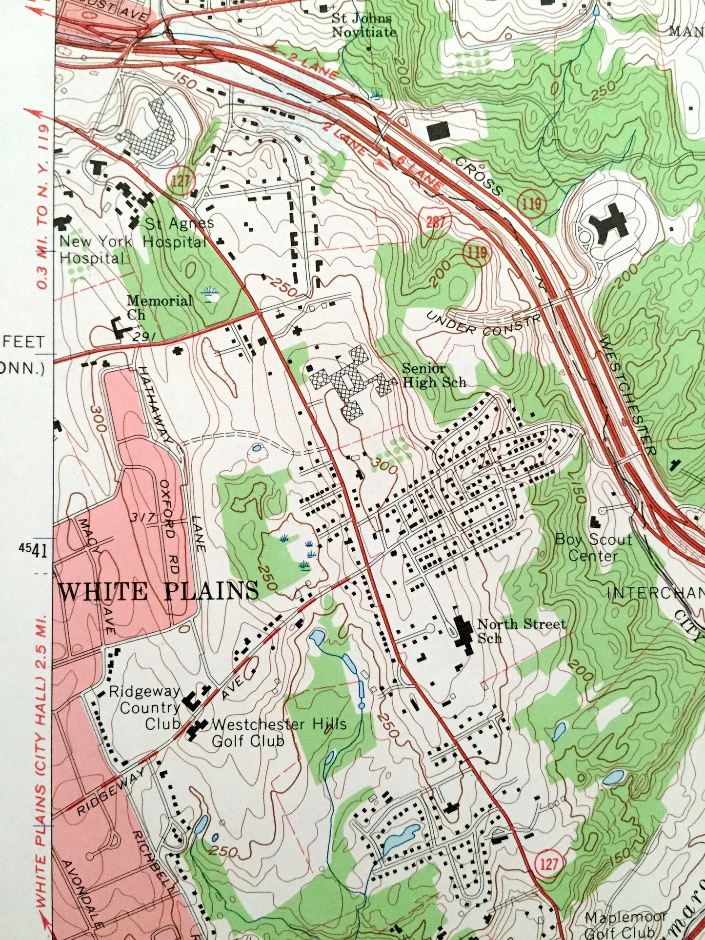 Antique Glenville, Connecticut 1960 US Geological Survey Topographic Map – Greenwich, Mount Pleasant Harrison Purchase Port Chester Byram CT
