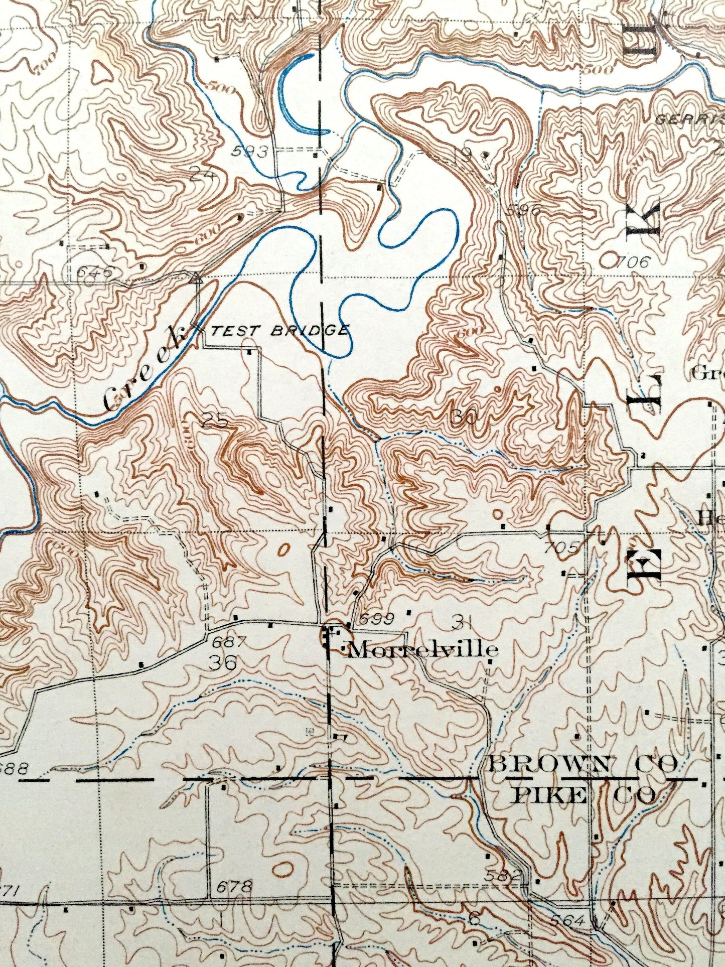 Antique Mt Sterling, Illinois 1929 US Geological Survey Topographic Map – Lee, McKee, Buckhorn, Elkhorn, Beverly, Fairmount Perry Concord IL