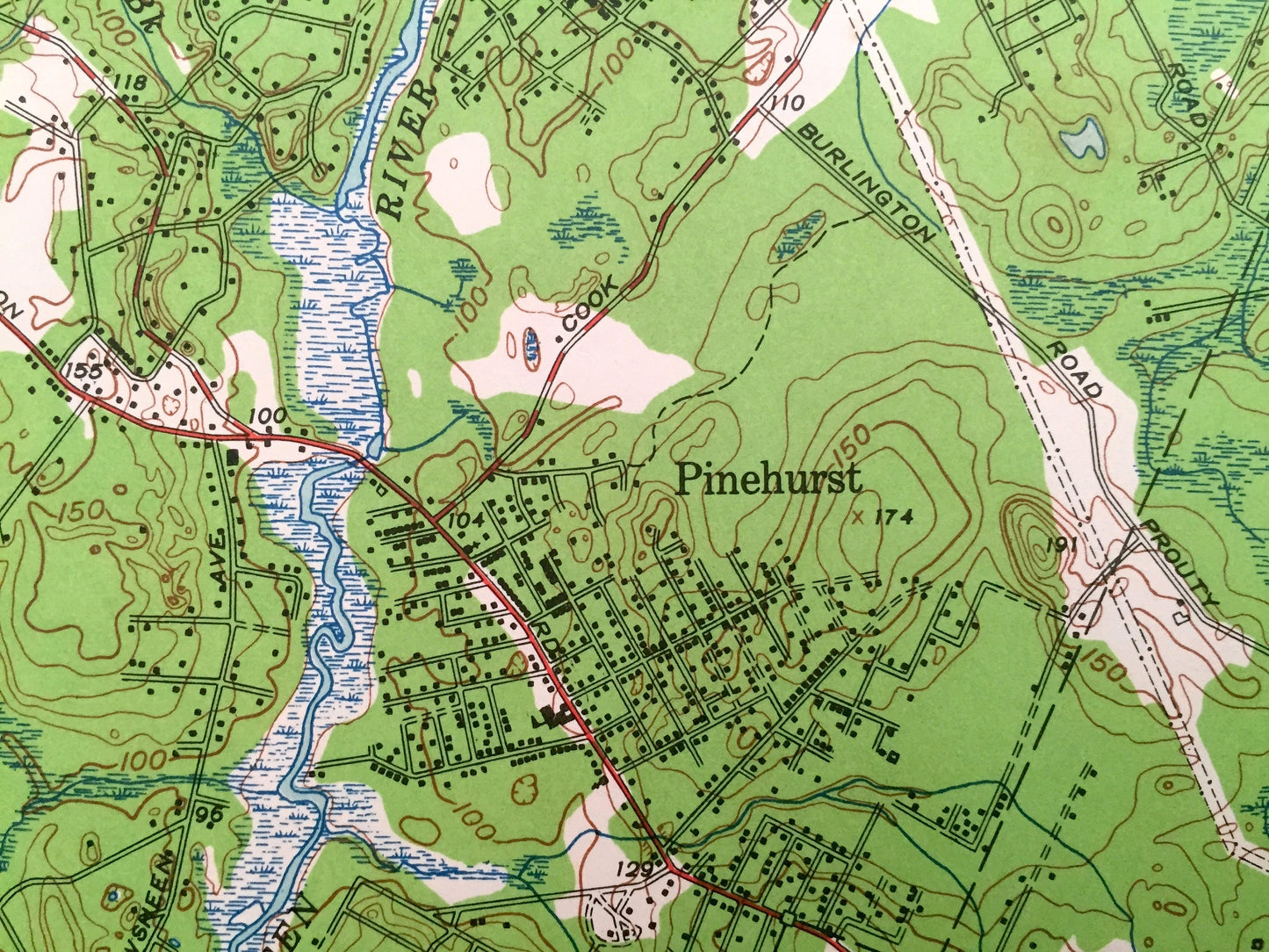 Antique Wilmington, Massachusetts 1950 US Geological Survey Topographic Map – Andover, Billerica, Tewksbury, Burlington, Reading, Woburn