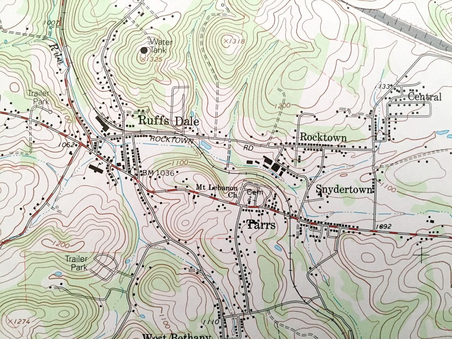Antique Mount Pleasant, Pennsylvania 1993 US Geological Survey Topographic Map – Westmoreland County New Stanton Ruffs Dale Paintersville PA