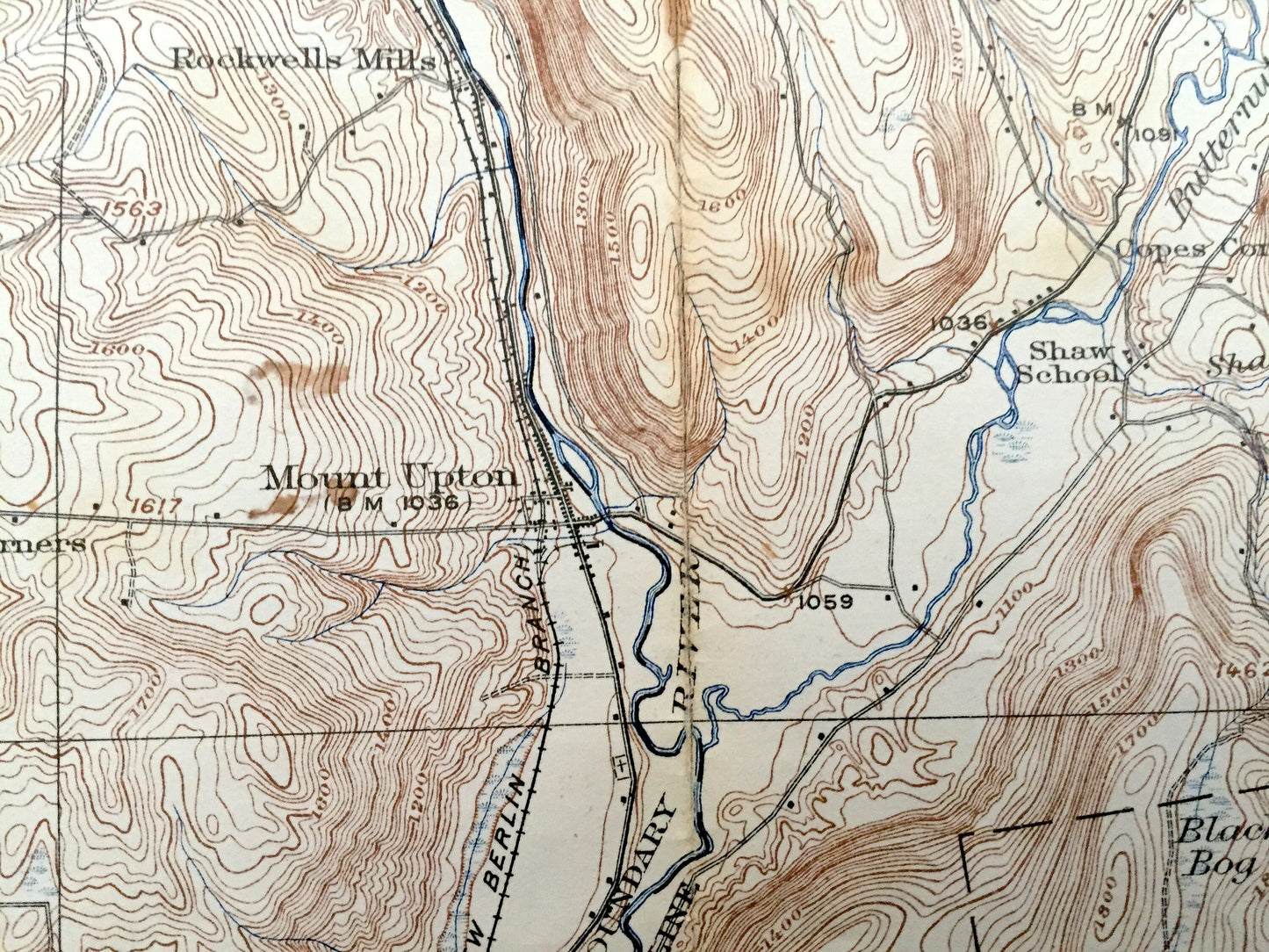 Antique Unadilla, New York 1918 US Geological Survey Topographic Map – Otsego, Chenango, Delaware County, Bainbridge, Sidney, Butternuts, NY