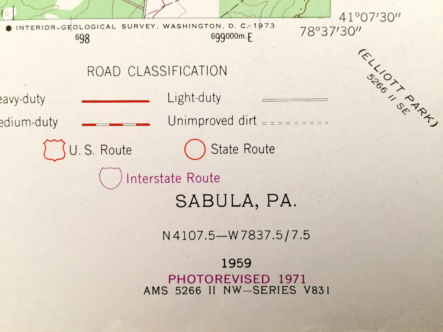 Antique Sabula, Pennsylvania 1959 US Geological Survey Topographic Map – Clearfield, Elk County, Narrows Creek, Sandy, Horton, Huston, PA