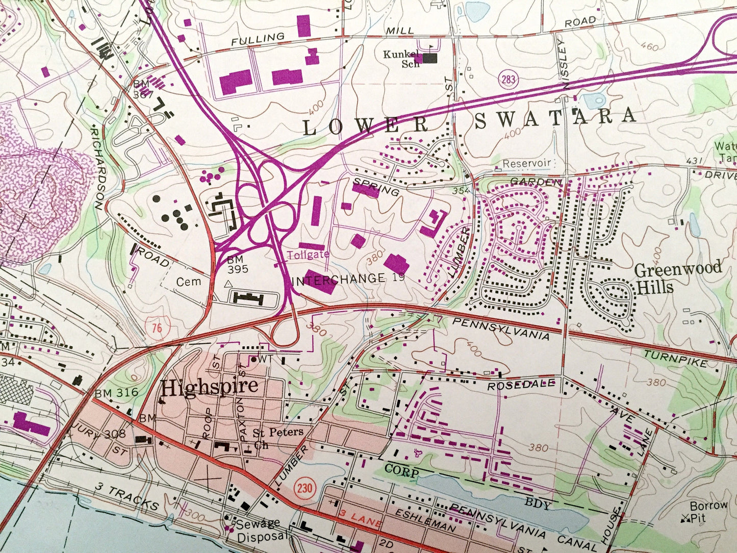 Antique Steelton, Pennsylvania 1963 US Geological Survey Topographic Map – Dauphin County, York County, New Cumberland, Harrisburg,Highspire