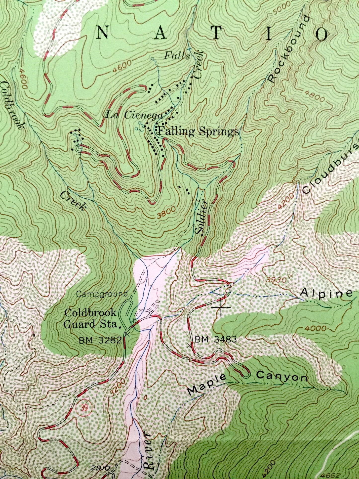 Antique Crystal Lake, California 1958 US Geological Survey Topographic Map – Los Angeles County, National Forest, South Mt. Hawkins, CA