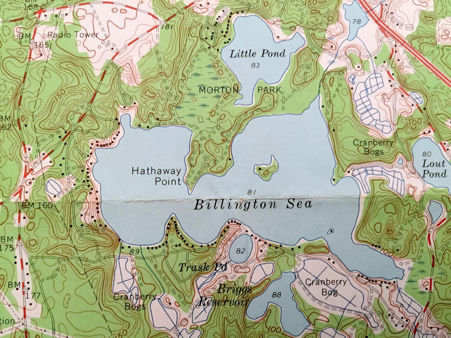 Antique Plymouth, Massachusetts 1962 US Geological Survey Topographic Map – Duxbury, Carver, Kingston, South Pond, Cordage, Fort Standish MA