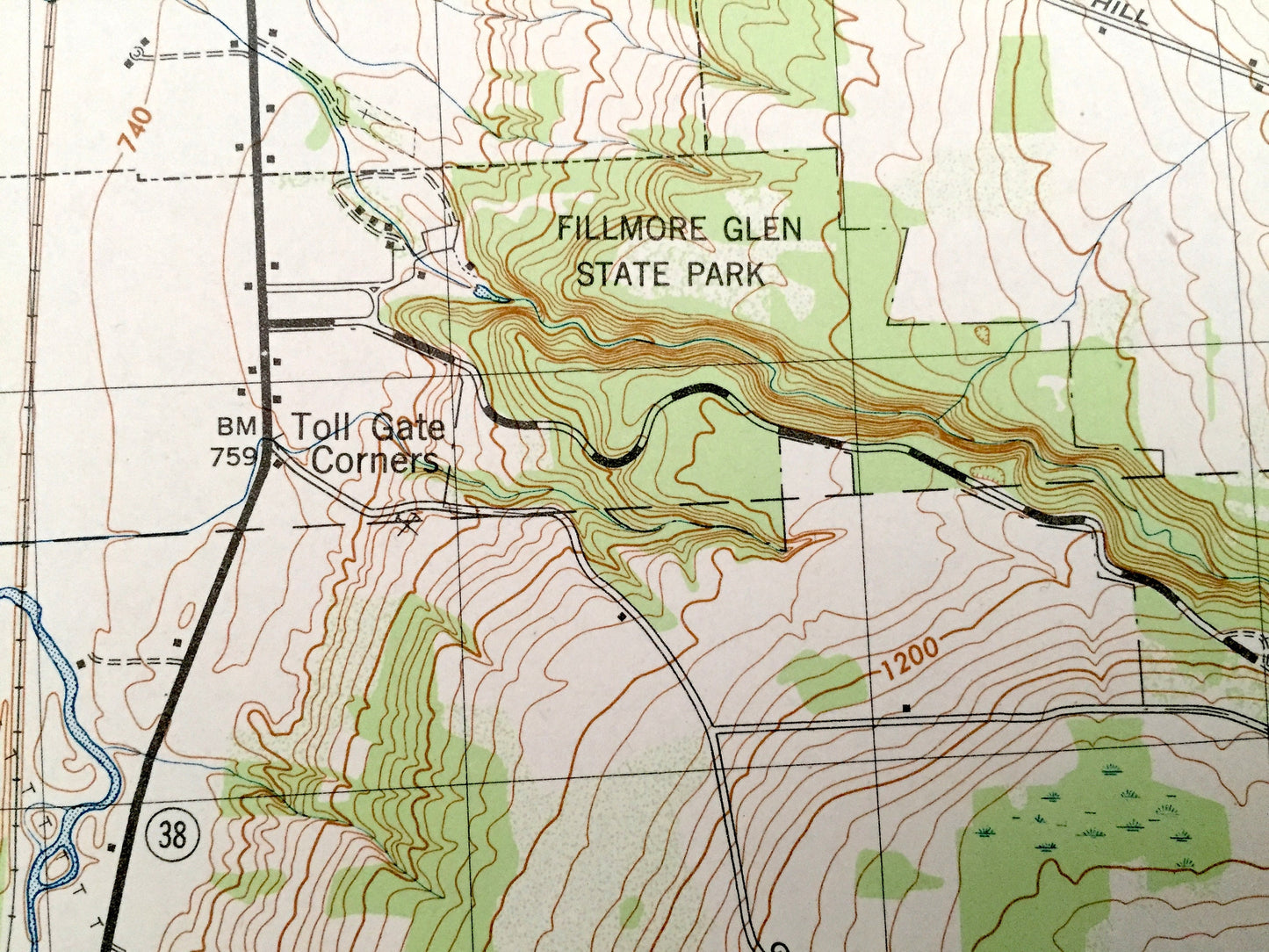 Antique Moravia, New York 1943 US Geological Survey Topographic Map – Venice, Genoa, Locke Montville Fillmore Glen Cayuga Tompkins County NY