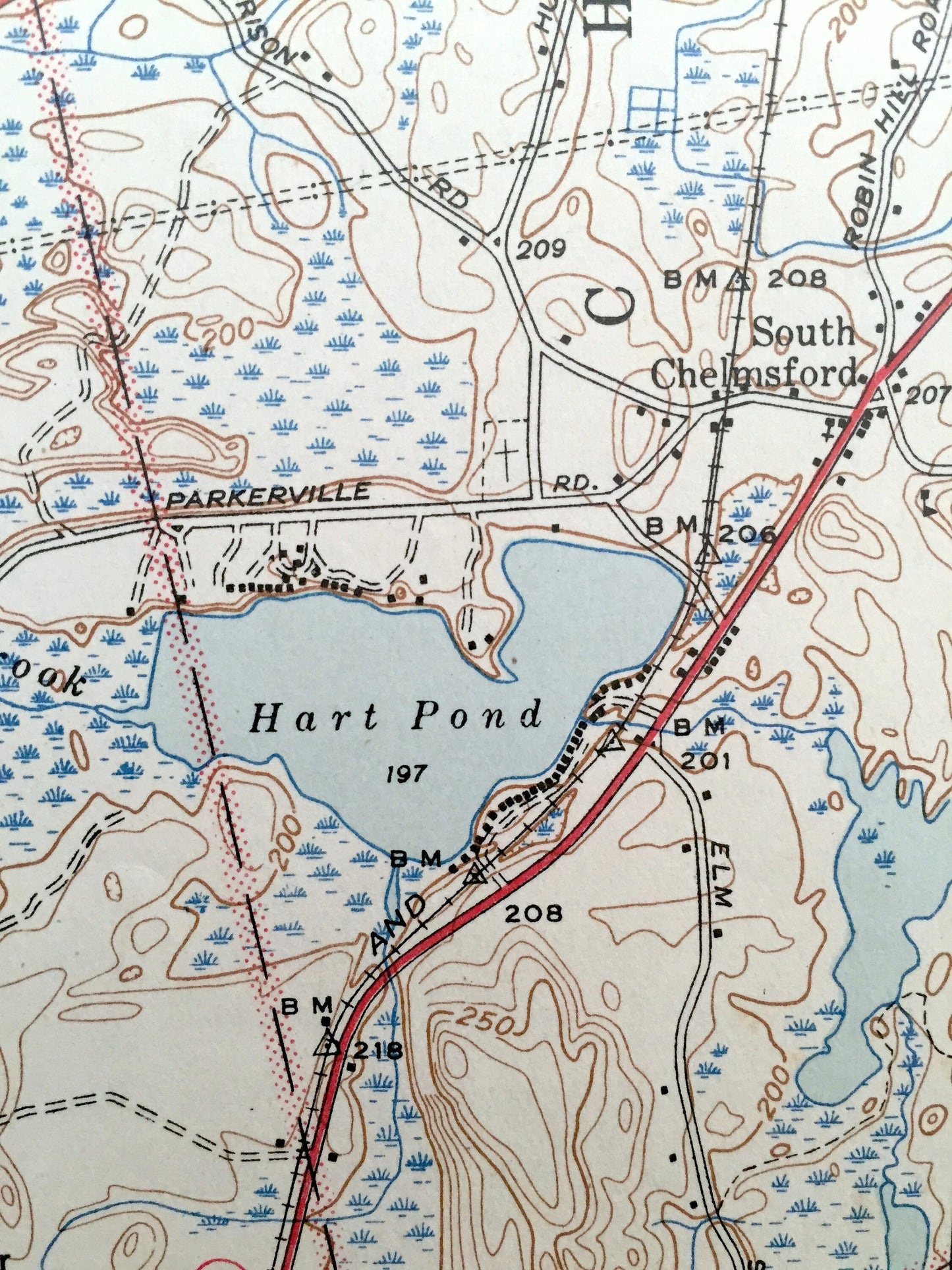 Antique Westford, Massachusetts 1939 US Geological Survey Topographic Map – Littleton, Chelmsford, Carlisle, Forge Village, Graniteville, MA