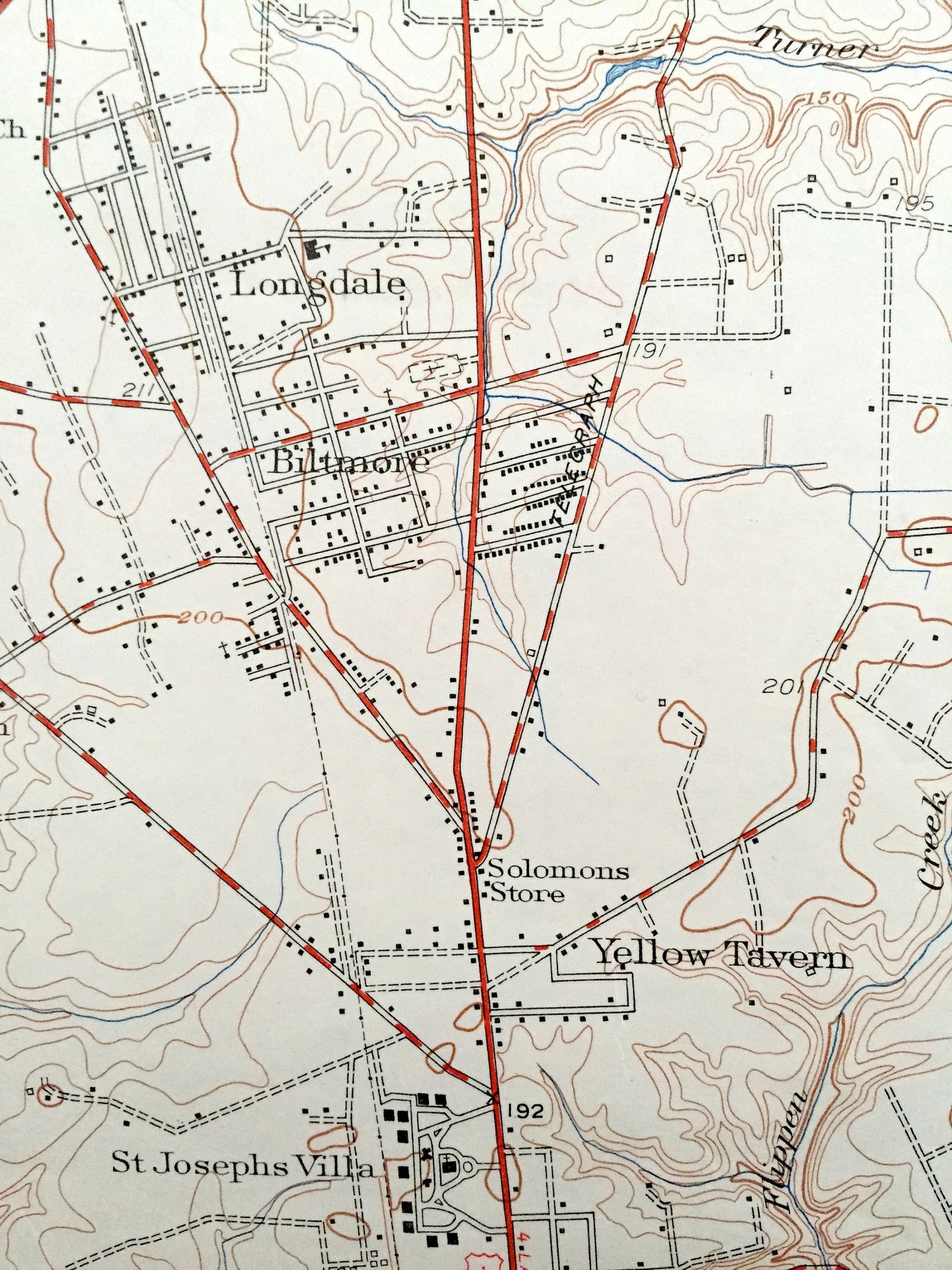 Antique Yellow Tavern, Virginia 1951 US Geological Survey Topographic Map –Henrico County, Longdale, Biltmore, Boudar, Greenwood, French Hay