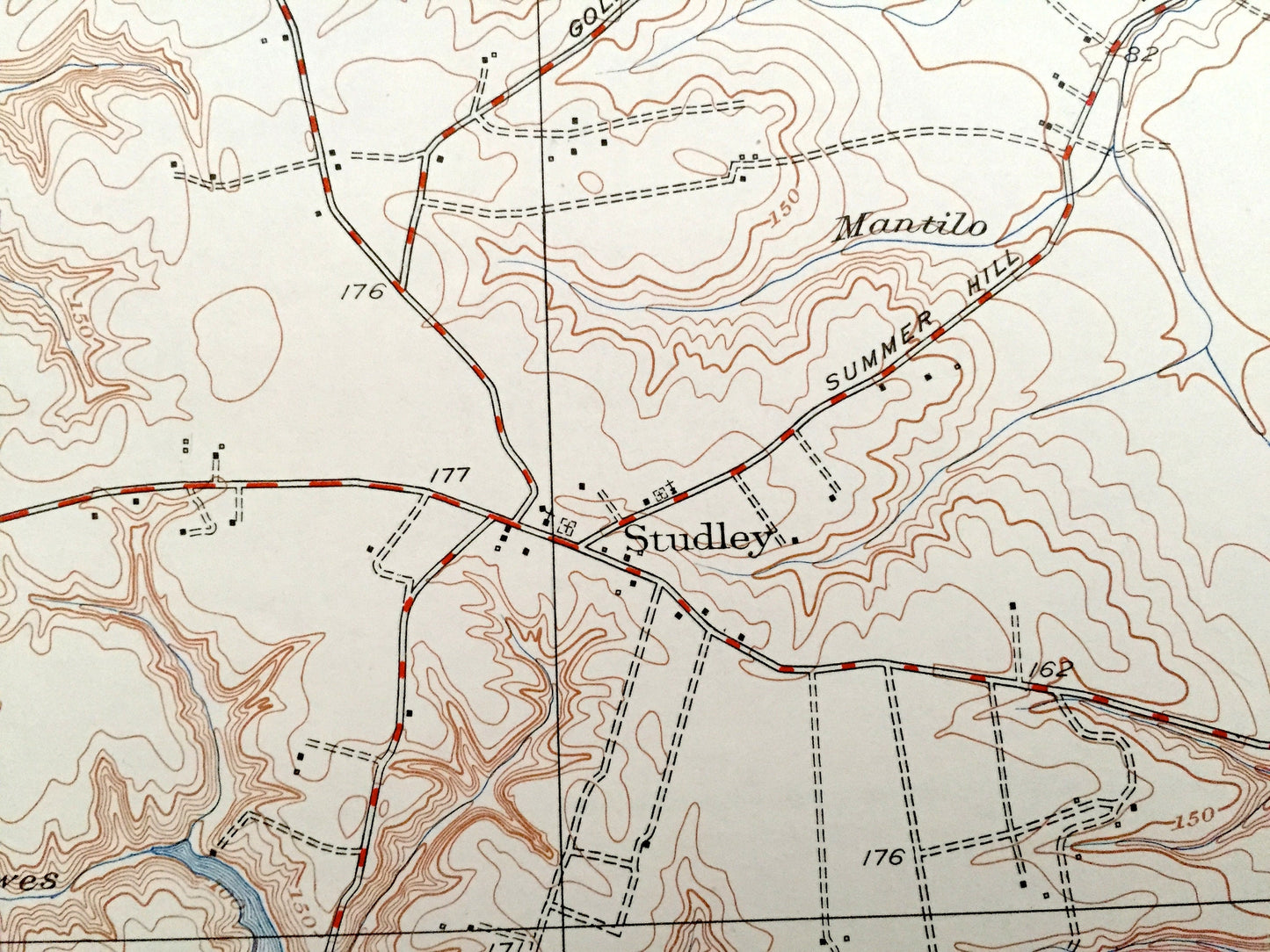 Antique Studley, Virginia 1951 US Geological Survey Topographic Map – Hanover County, Cady, Rural Point, Oak Forest, Pine Hill, Newman, VA