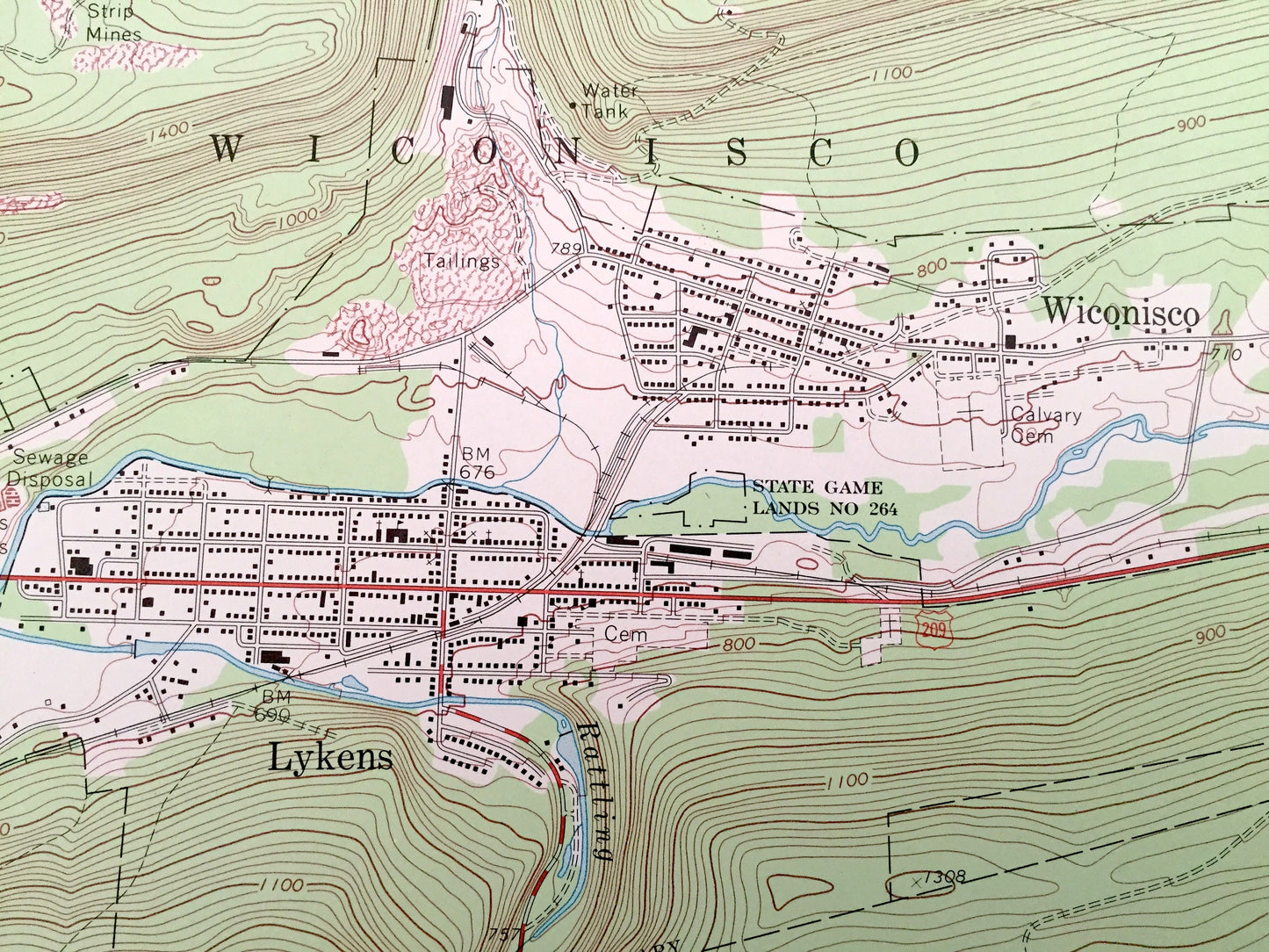 Antique Lykens, Pennsylvania 1969 US Geological Survey Topographic Map – Wiconisco, Jefferson, Gratz, Rush, Haldeman State Forest, Berry Mtn