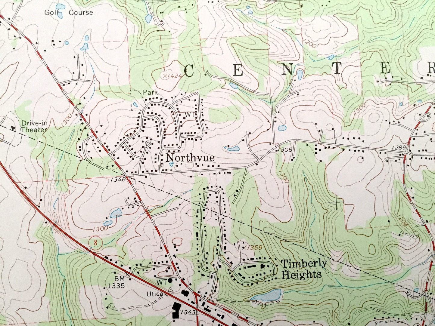 Antique Mount Chestnut, Pennsylvania 1964 US Geological Survey Topographic Map – Butler County, Timberly Heights, Euclid, Greenwood Village