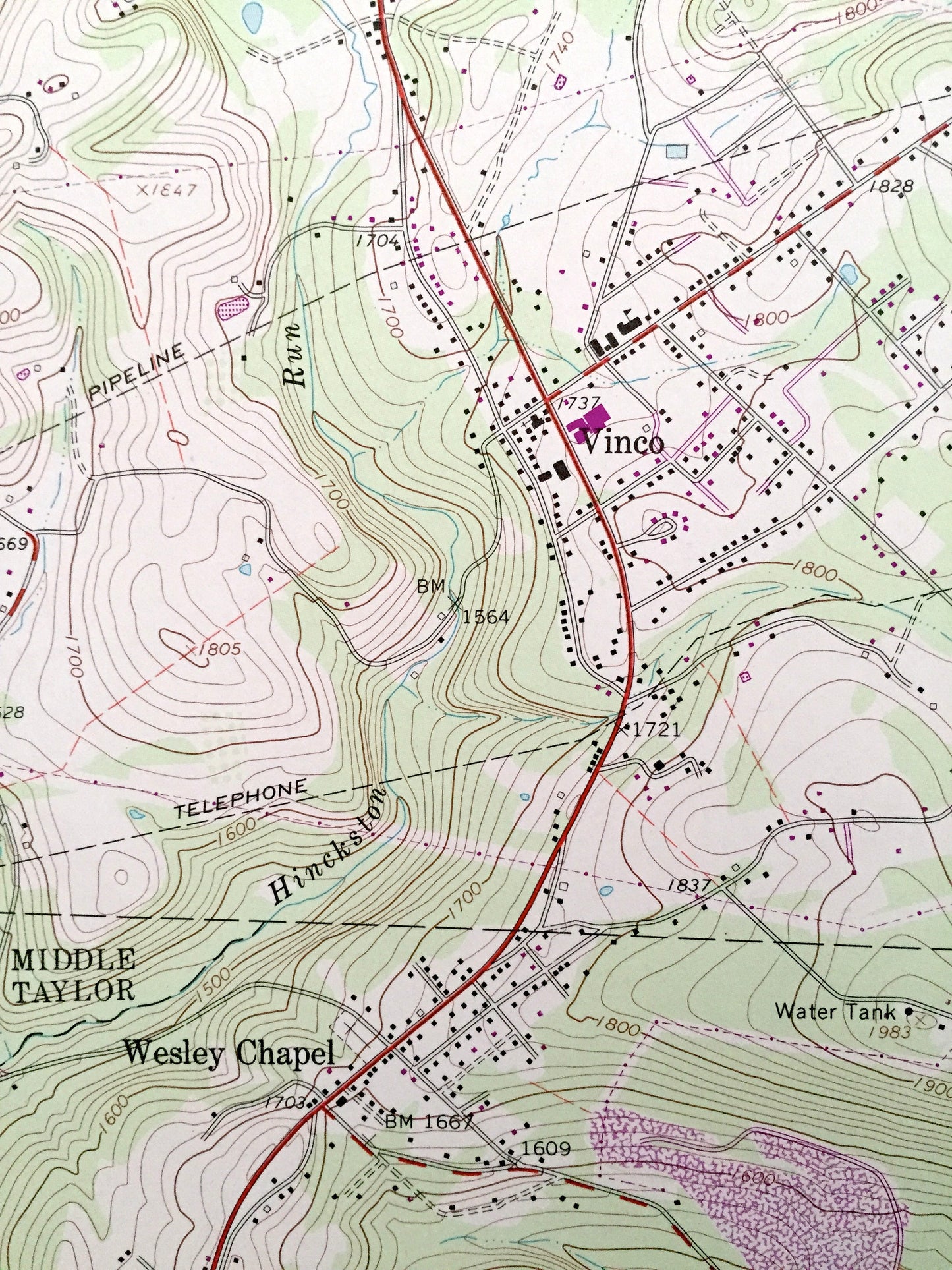Antique Nanty-Glo, Pennsylvania 1964 US Geological Survey Topographic Map – Cambria County, Mineral Point Revloc Blacklick Jackson Croyle PA