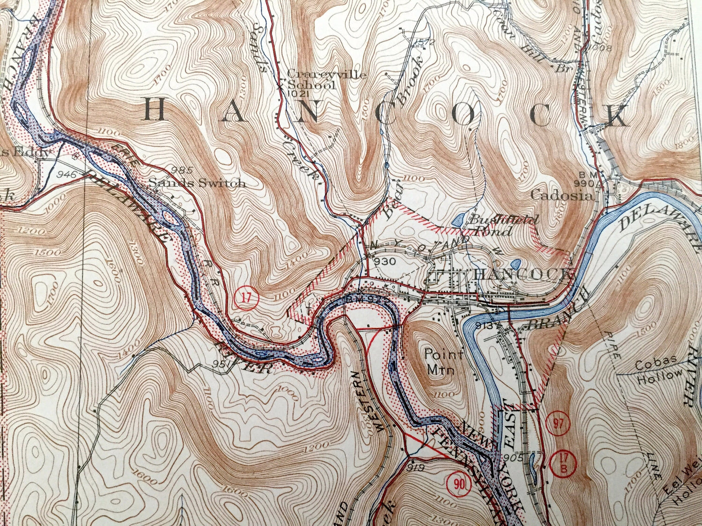 Antique Starruca, New York 1933 US Geological Survey Topographic Map – Hancock, Poyntelle, Preston, Scott, Wayne County, Delaware, NY PA
