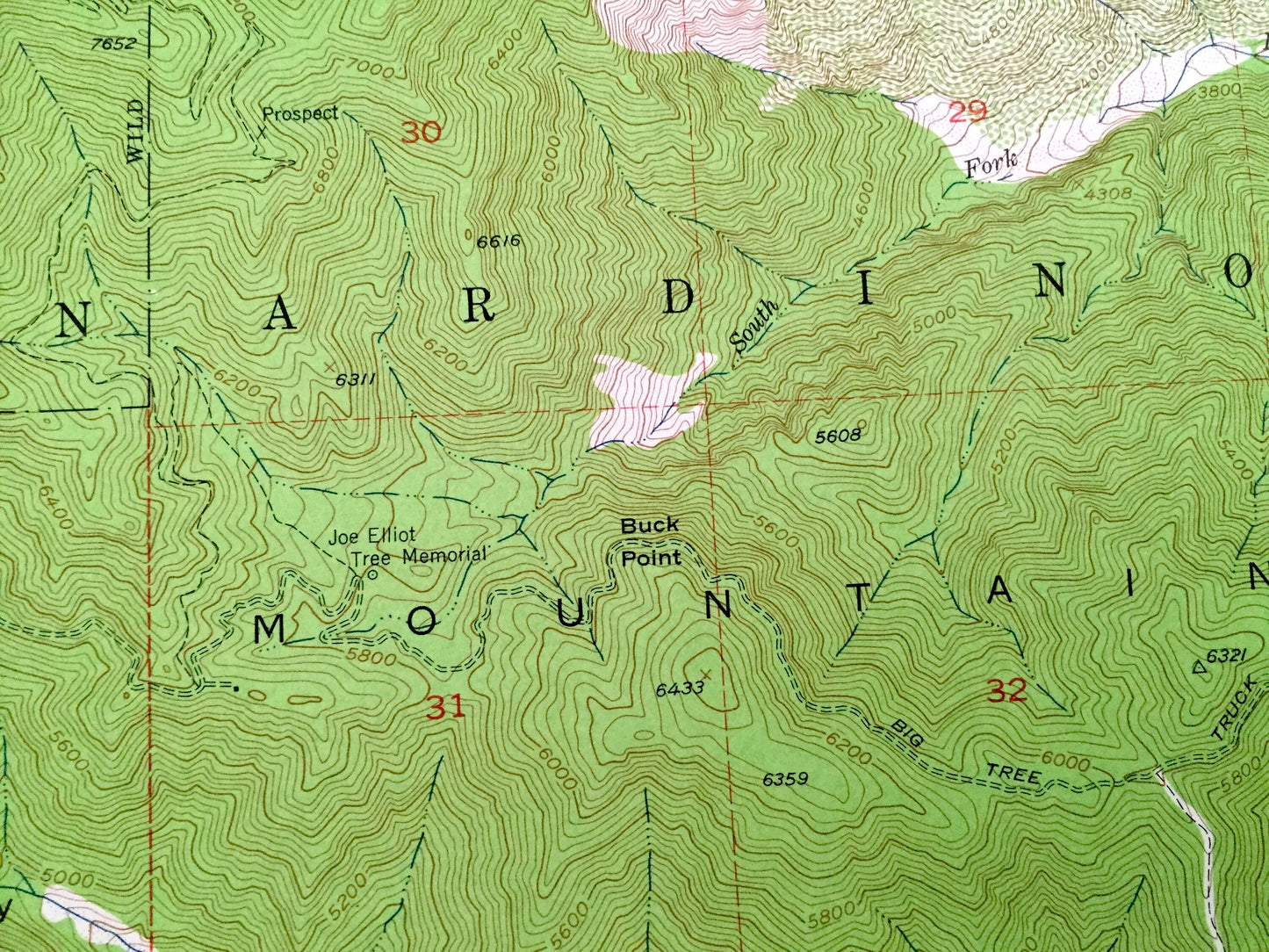 Antique Cucamonga Peak, California 1953 US Geological Survey Topographic Map –San Bernardino County, Cucamonga,Alta Loma, Grapeland,Etiwanda
