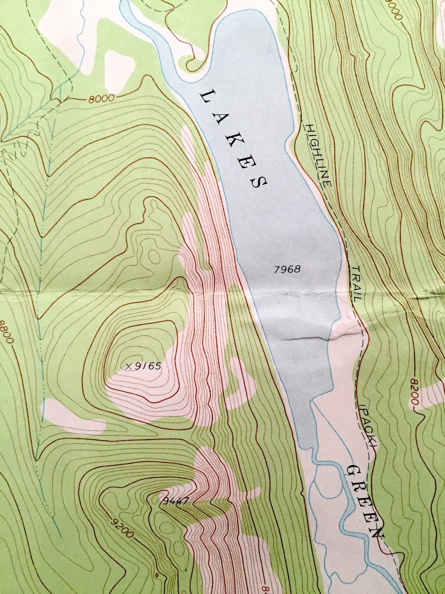 Antique Green River Lakes, Wyoming 1968 US Geological Survey Topographic Map – Sublette County, Bridger National Forest, Bridger Wilderness