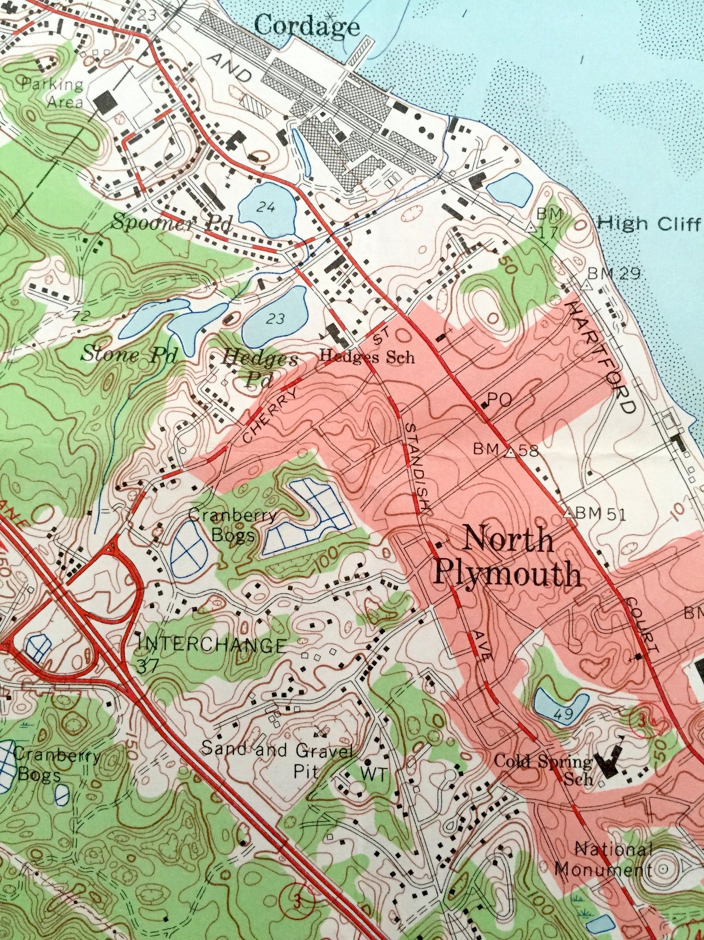 Antique Plymouth, Massachusetts 1962 US Geological Survey Topographic Map – Duxbury, Carver, Kingston, South Pond, Cordage, Fort Standish MA