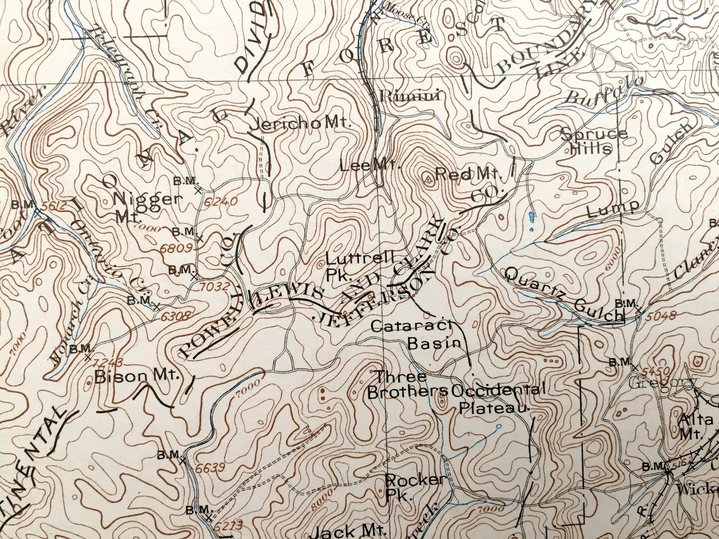 Antique Helena, Montana 1903 US Geological Survey Topographic Map – Deer Lodge, Lewis & Clark, Silver Bow, Jefferson County, Blackfoot, MT