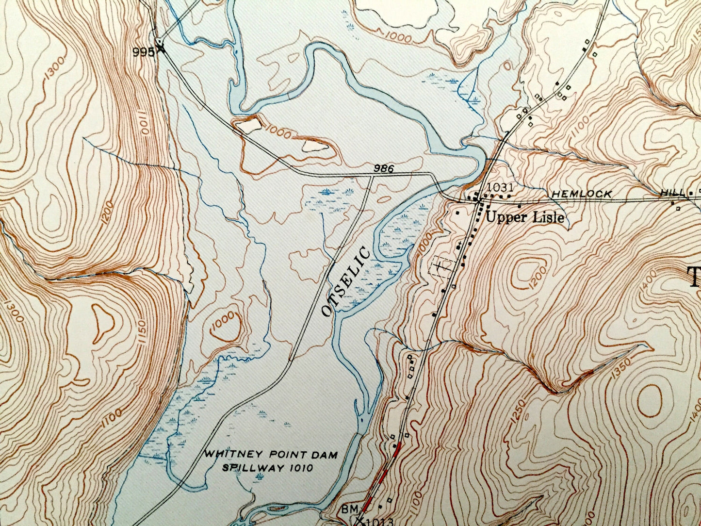 Antique Willet, New York 1951 US Geological Survey Topographic Map – Cortland, Broome County, Marathon, Triangle, Penelope, Freetown, NY