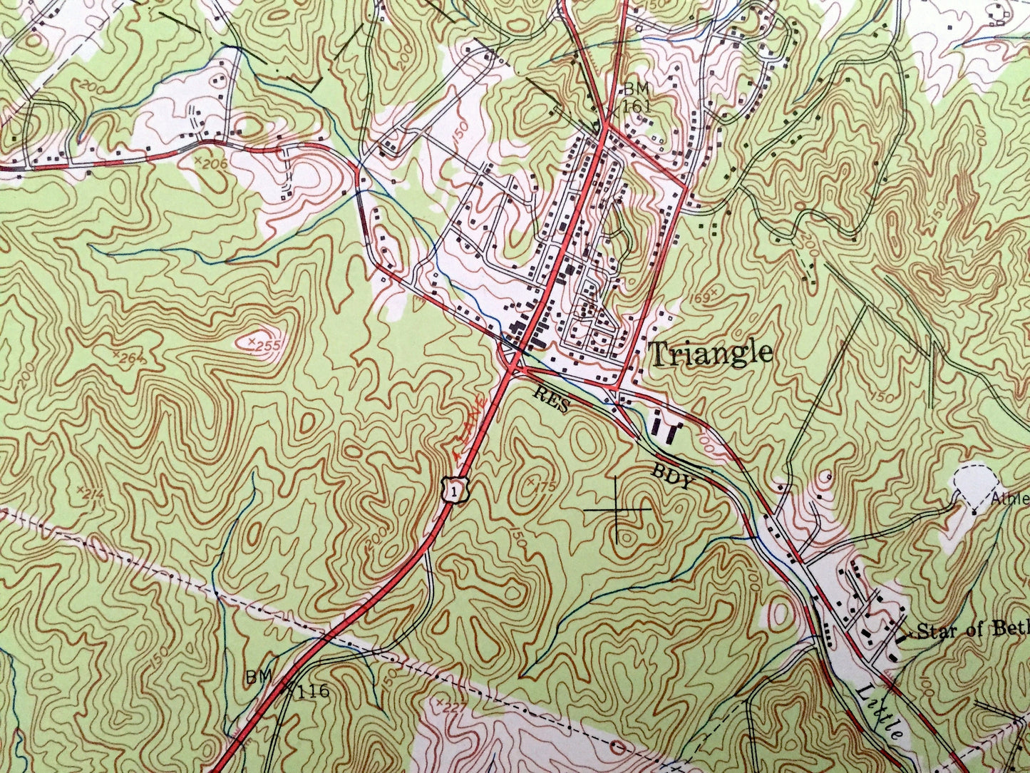 Antique Quantico, Virginia & Maryland 1952 US Geological Survey Topographic Map – Prince William County Cherry Hill Melrose Gardens VA