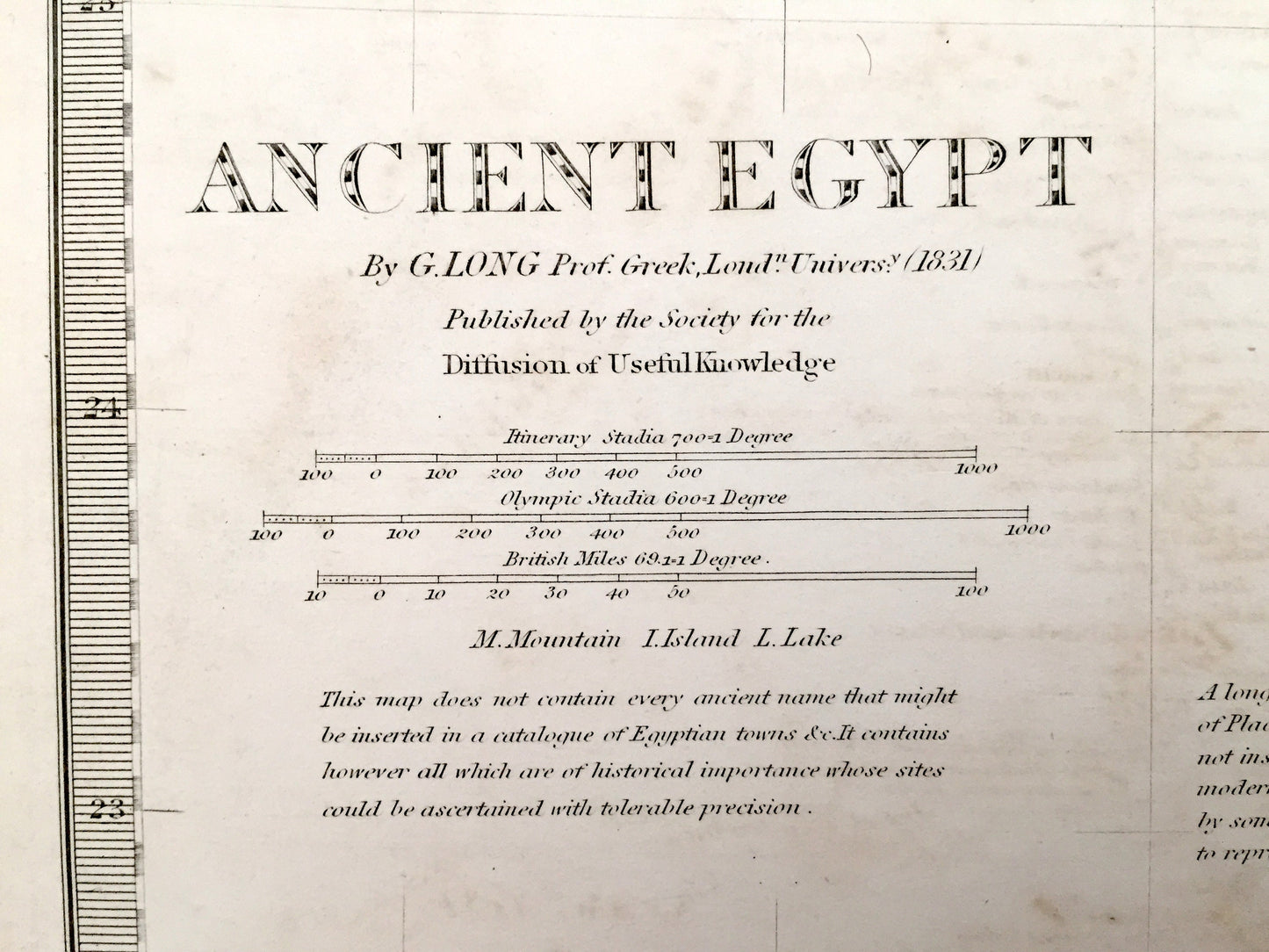Antique 1856 Ancient Egypt Map from SDUK Atlas – Memphis, Israel, Jordan, Gaza, Saudi Arabia, Sudan, Ethiopia, Nile, Thebes, Alexandria
