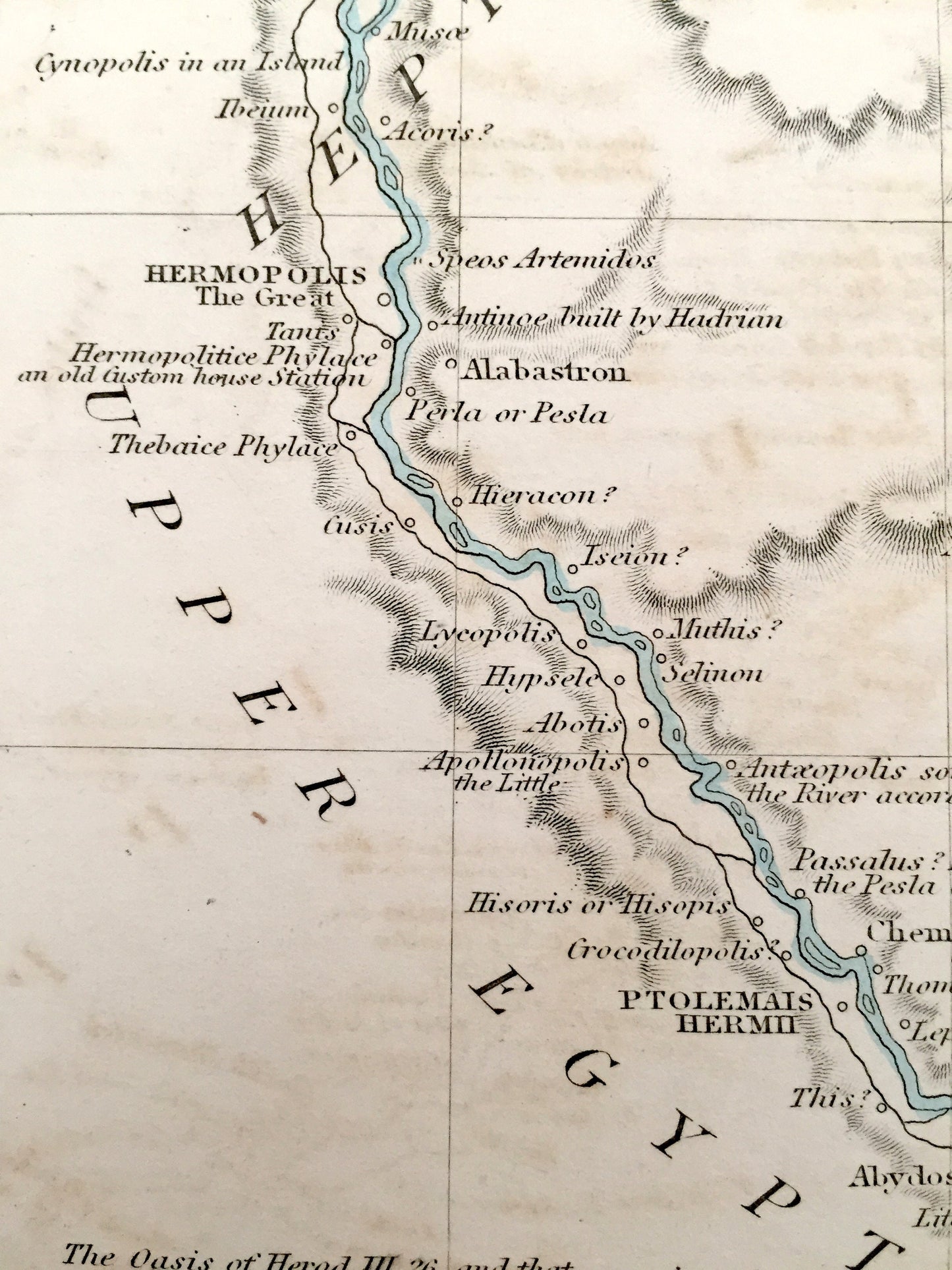 Antique 1856 Ancient Egypt Map from SDUK Atlas – Memphis, Israel, Jordan, Gaza, Saudi Arabia, Sudan, Ethiopia, Nile, Thebes, Alexandria