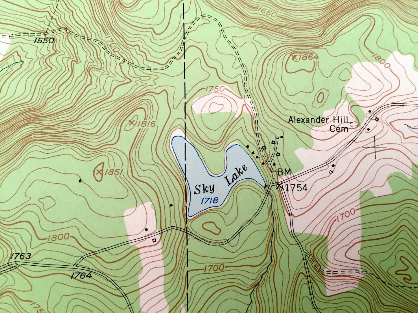 Antique Gulf Summit, New York 1952 US Geological Survey Topographic Map – Broome County, Colesville, Windsor, Damascus, Cascade Valley, NY