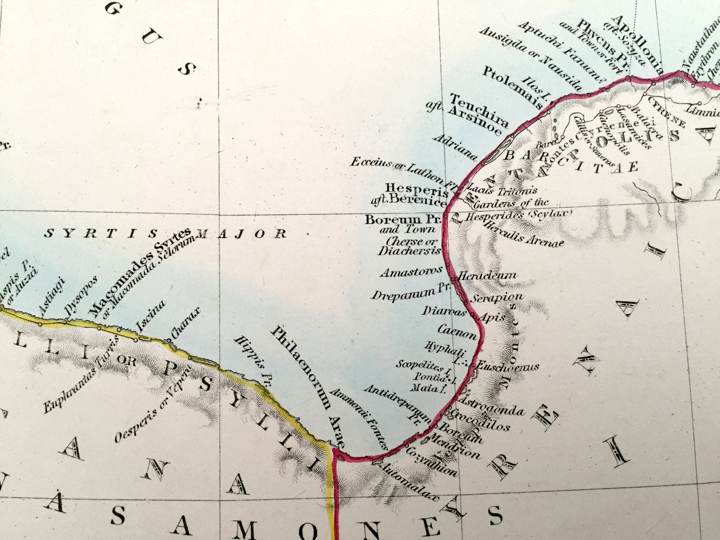 Antique 1856 Ancient Libya & Egypt Map from SDUK Atlas – Greece, Crete, Turkey, Tunisia, Peloponnesus, Sicily, Alexandria, Tripoli, Sfax