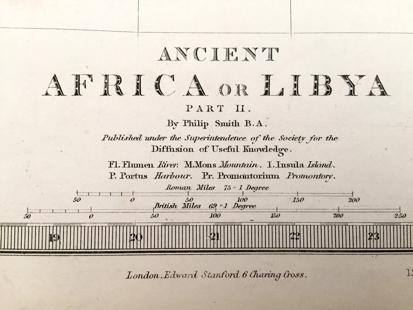 Antique 1856 Ancient Libya & Egypt Map from SDUK Atlas – Greece, Crete, Turkey, Tunisia, Peloponnesus, Sicily, Alexandria, Tripoli, Sfax