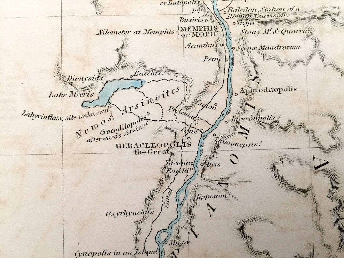 Antique 1856 Ancient Egypt Map from SDUK Atlas – Memphis, Israel, Jordan, Gaza, Saudi Arabia, Sudan, Ethiopia, Nile, Thebes, Alexandria