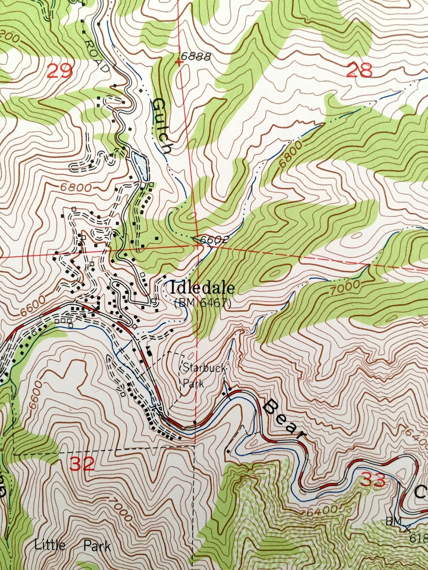 Antique Morrison, Colorado 1957 US Geological Survey Topographic Map – Red Rocks, Green Mountain, Golden, Idledale, Pleasant View, Edgemont