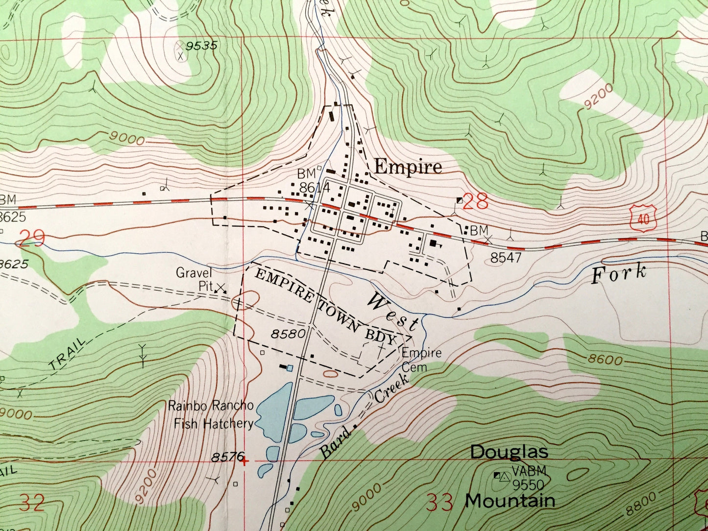 Antique Empire, Colorado 1958 US Geological Survey Topographic Map–Clear Creek County, Lawson, Ninetyfour, Arapaho National Forest, Mt Flora