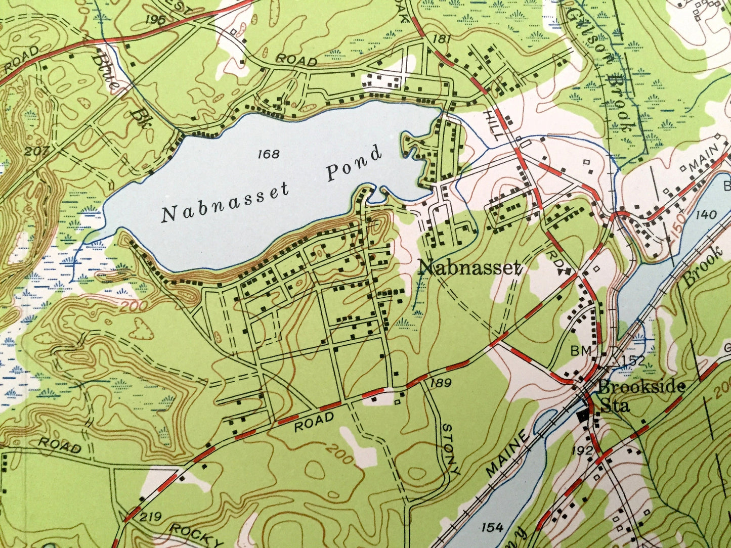 Antique Westford, Massachusetts 1950 US Geological Survey Topographic Map – Middlesex County, Groton, Concord, Acton, Littleton Nabnasset MA