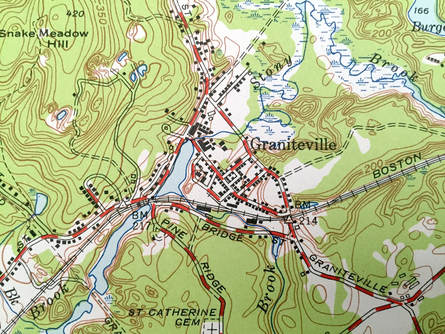 Antique Westford, Massachusetts 1950 US Geological Survey Topographic Map – Middlesex County, Groton, Concord, Acton, Littleton Nabnasset MA