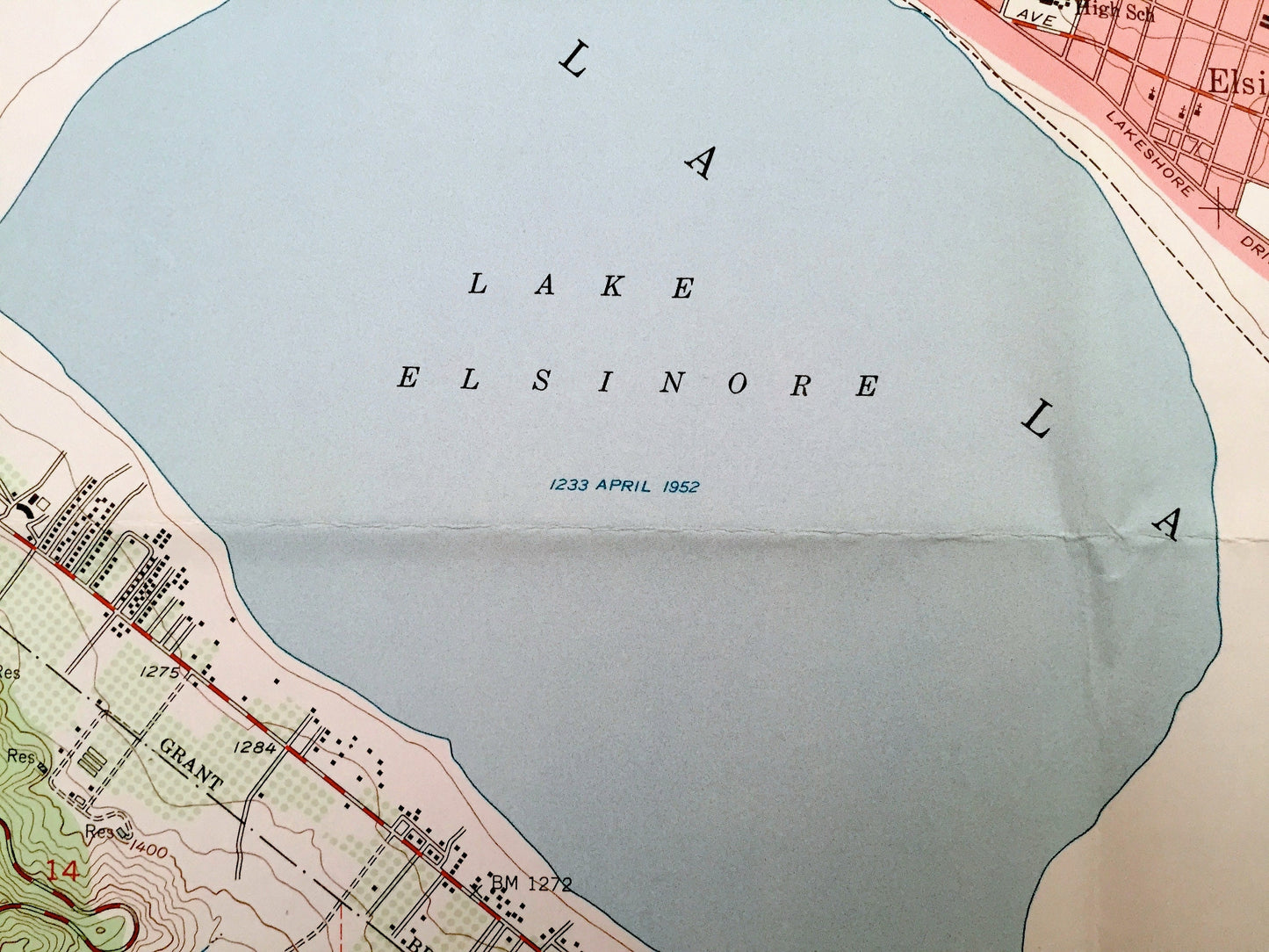 Antique Elsinore, California 1953 US Geological Survey Topographic Map – Riverside County, Terra Cotta, Sedco Hills, Lakeland Village, CA