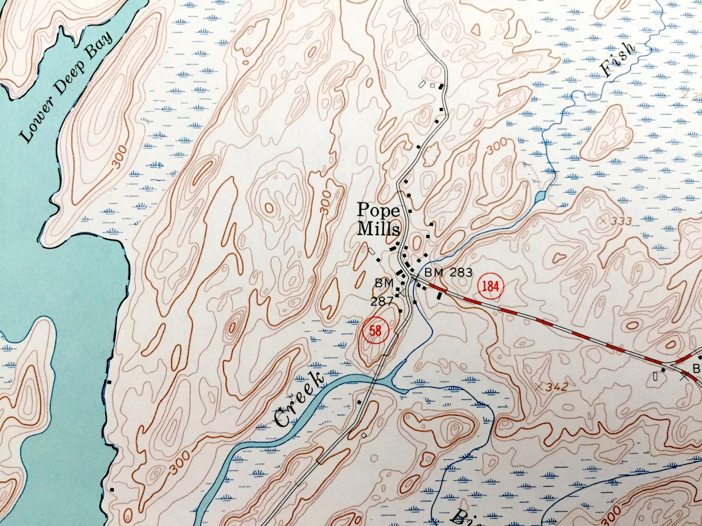 Antique Pope Mills, New York 1961 US Geological Survey Topographic Map – St Lawrence County, Morristown, Macomb, Pierces Corners, Black Lake