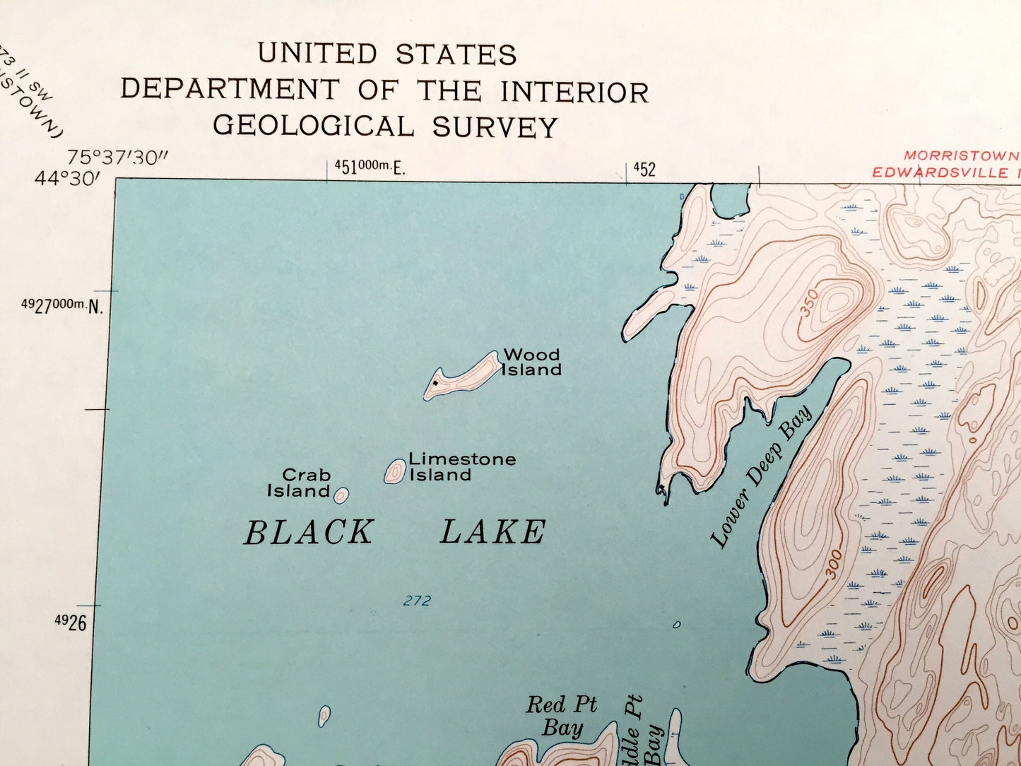 Antique Pope Mills, New York 1961 US Geological Survey Topographic Map – St Lawrence County, Morristown, Macomb, Pierces Corners, Black Lake