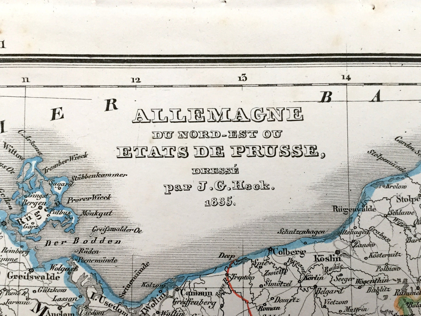 Antique 1835 Ancient Prussia Map from JG Heck's Atlas Géographique, Astronomique et Historique – Germany, Poland, Czech Republic, Magdeburg