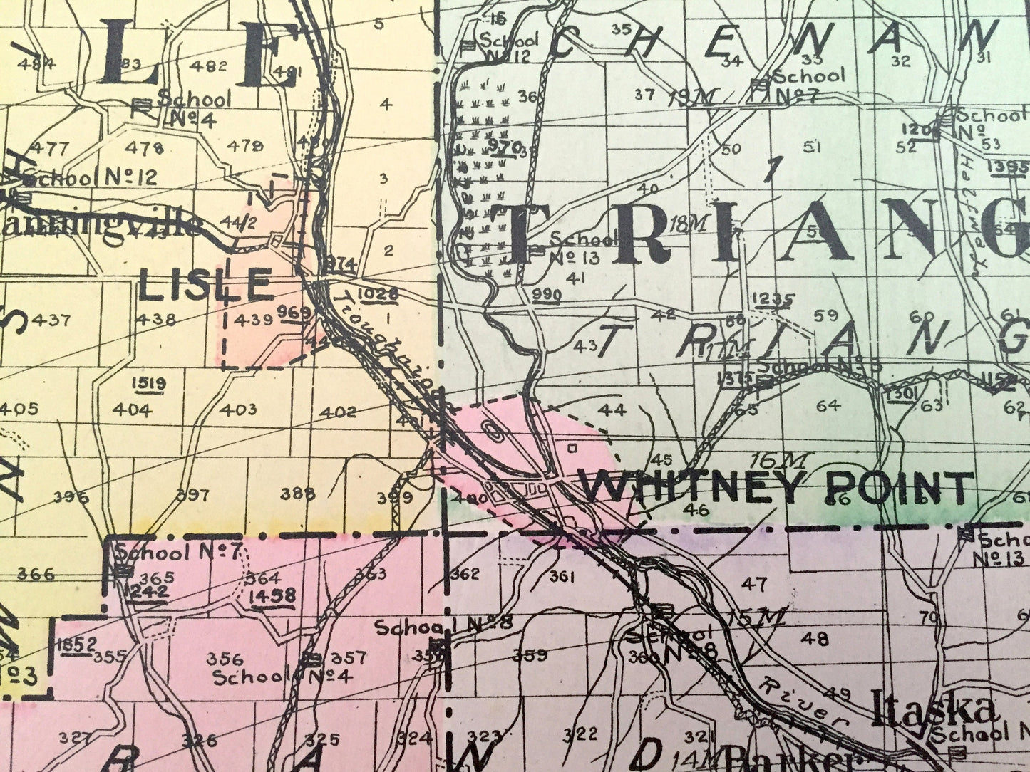 Antique Broome County, New York 1911 New Century Atlas Map – Binghamton, Lisle, Whitney Point, Deposit, Windsor, Lestershire, Sanford, NY