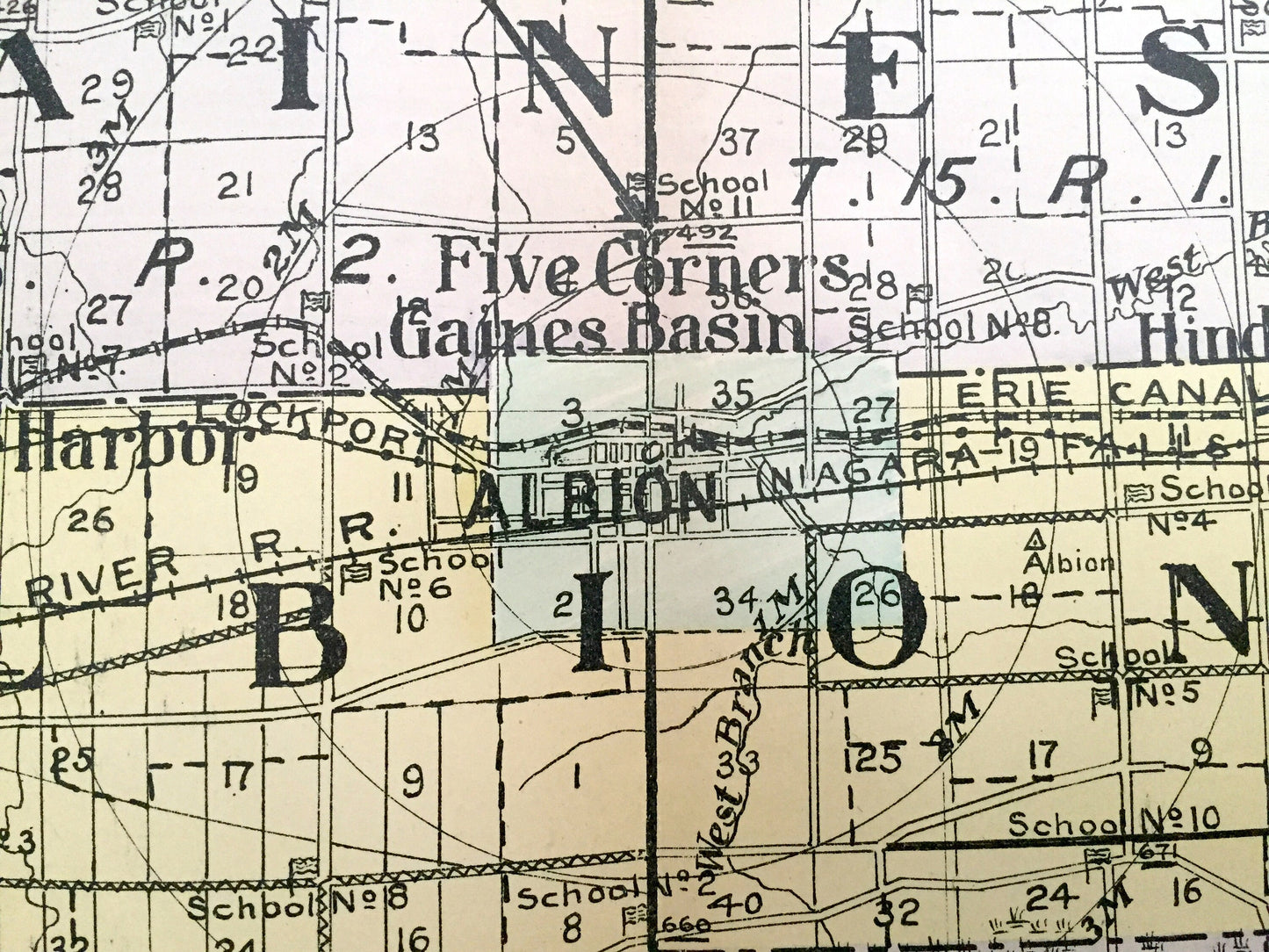 Antique Orleans County, New York 1911 New Century Atlas Map – Albion, Lyndonville, Carlton, Medina, Holley, Murray, Oak Orchard, Waterport