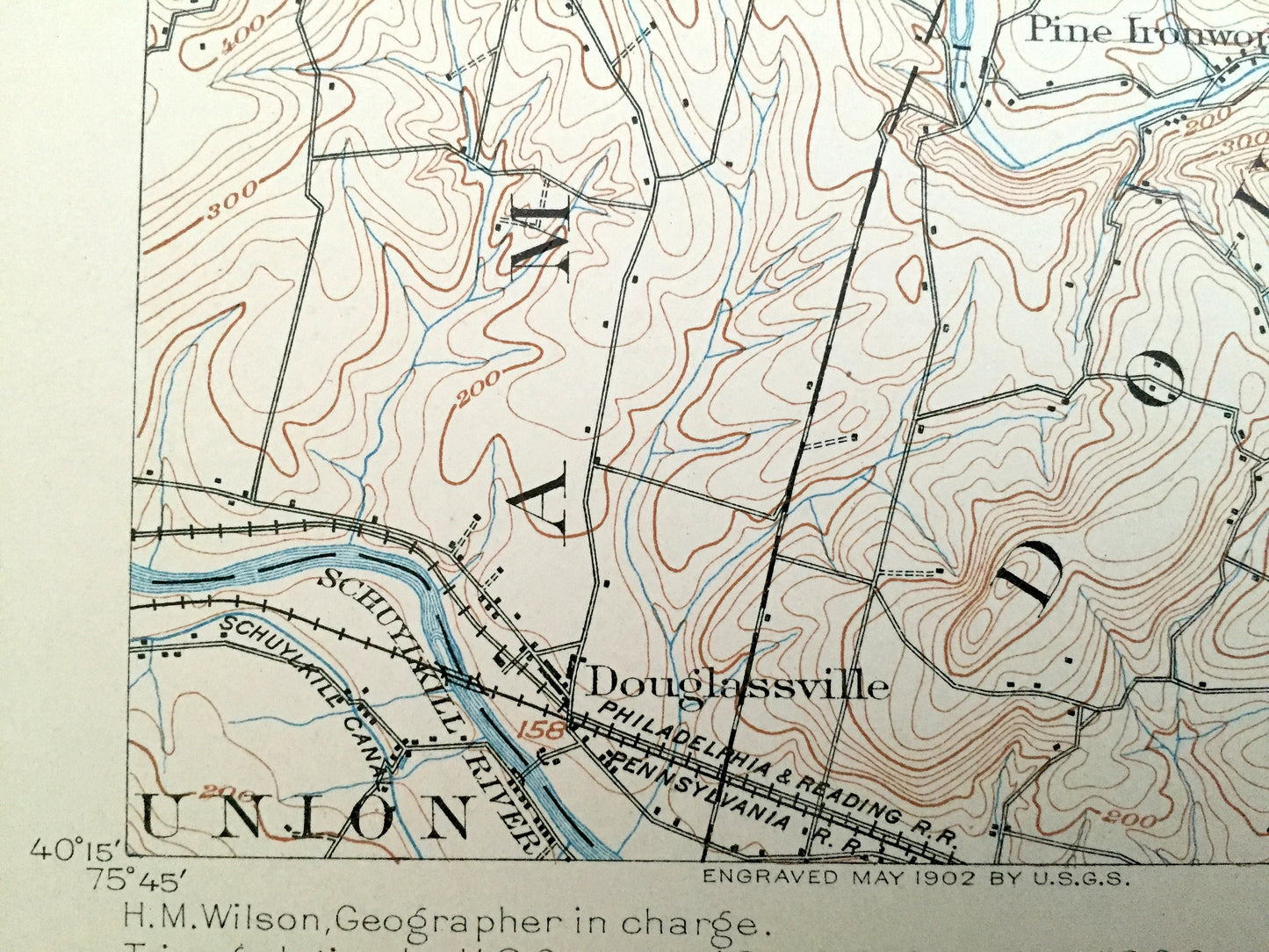 Antique Boyertown, Pennsylvania 1902 US Geological Survey Topographic Map – Berks County, Rockland, Limerick, Hereford, Pottstown, Amity, PA
