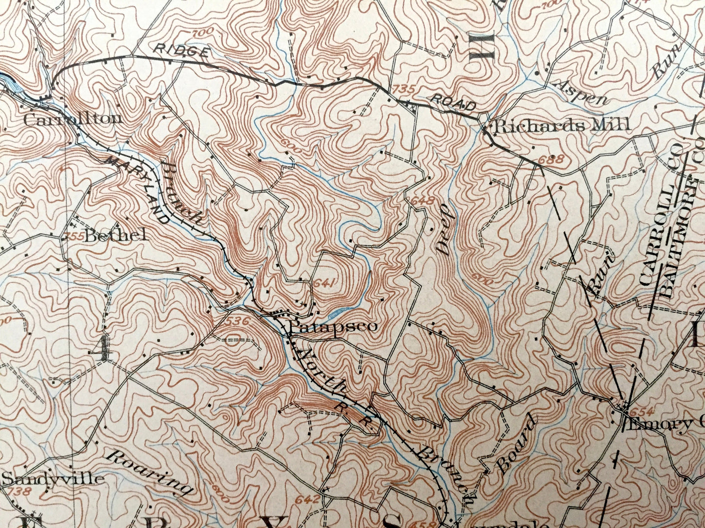 Antique Westminster, Maryland 1905 US Geological Survey Topographic Map – Baltimore, Carroll, York County, Pennsylvania, Prettyboy Reservoir