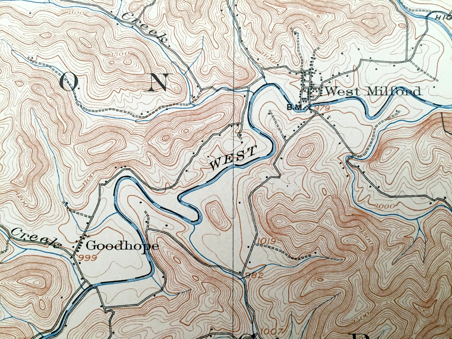 Antique Weston, West Virginia 1904 US Geological Survey Topographic Map – Lewis County, Tenmile, Simpson, Freemans Creek, Courthouse, Dayton