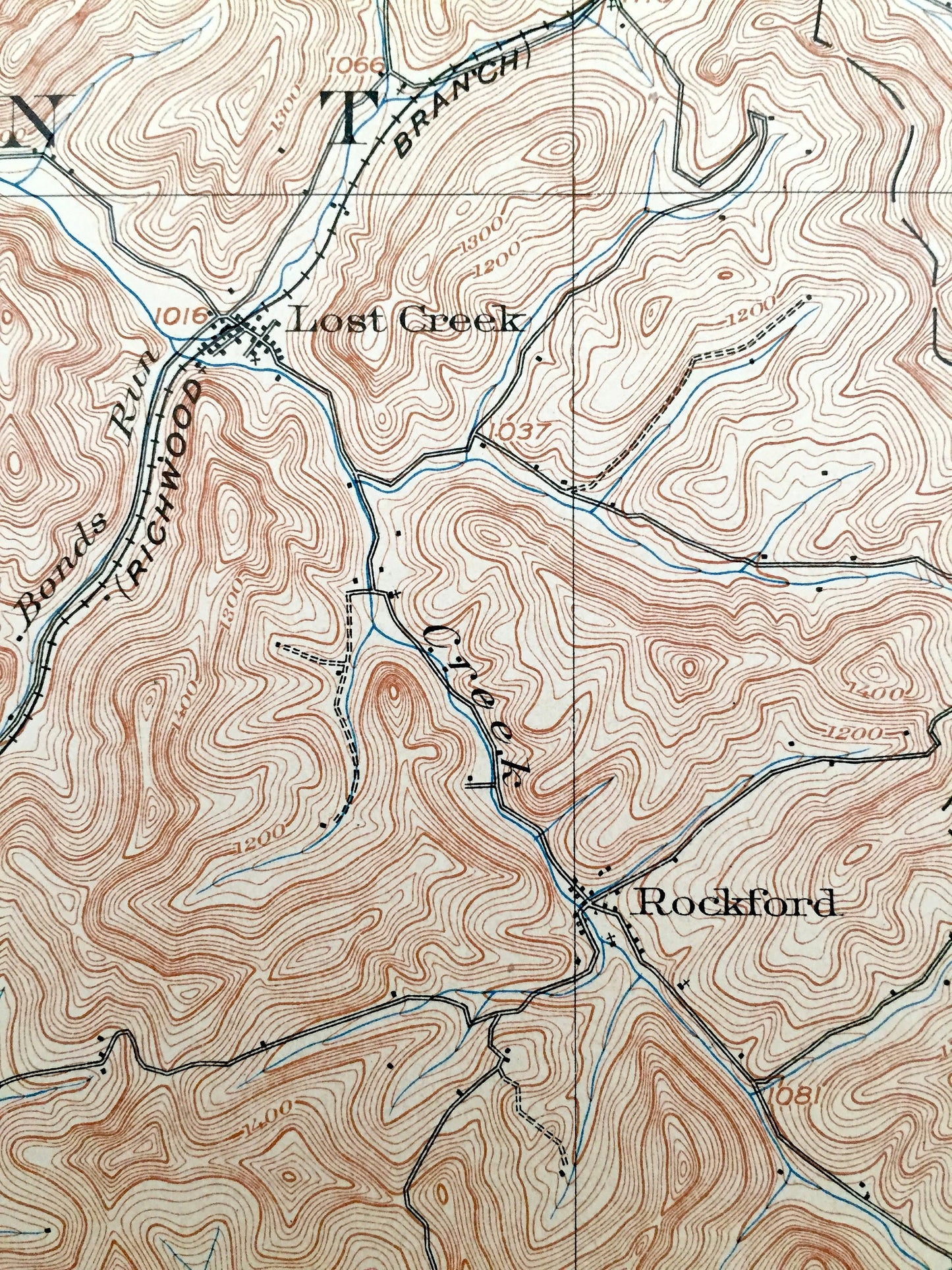 Antique Weston, West Virginia 1904 US Geological Survey Topographic Map – Lewis County, Tenmile, Simpson, Freemans Creek, Courthouse, Dayton