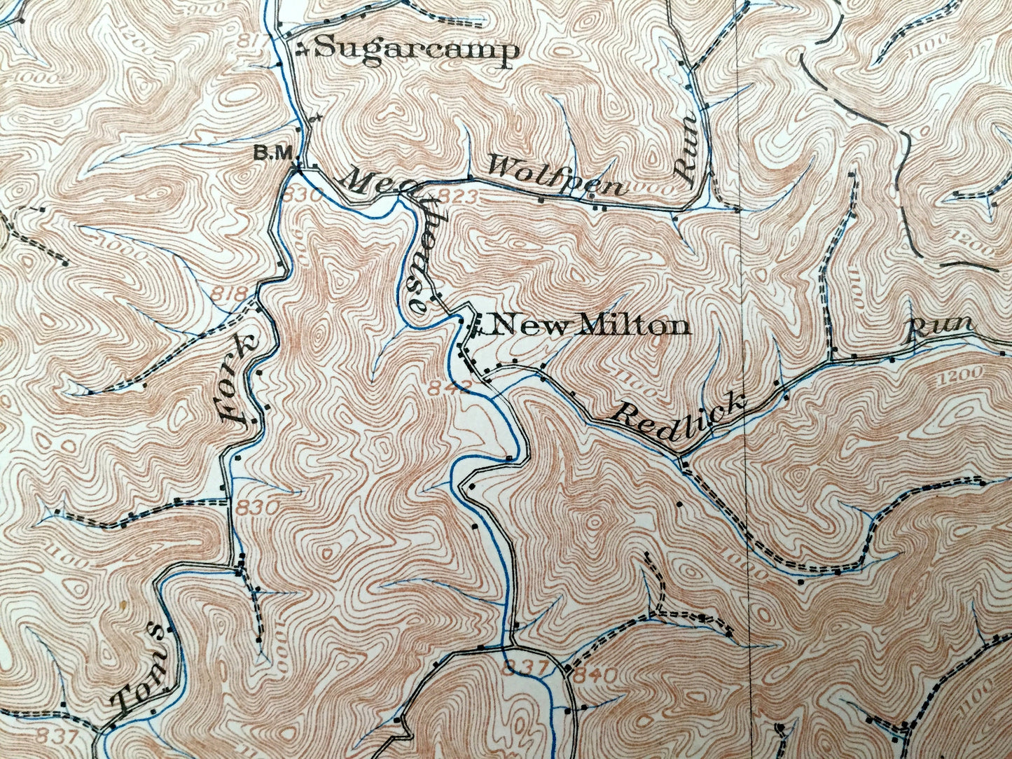 Antique Vadis, West Virginia 1904 US Geological Survey Topographic Map – Lewis County, Greenbrier, Courthouse, New Milton, Southwest, WV