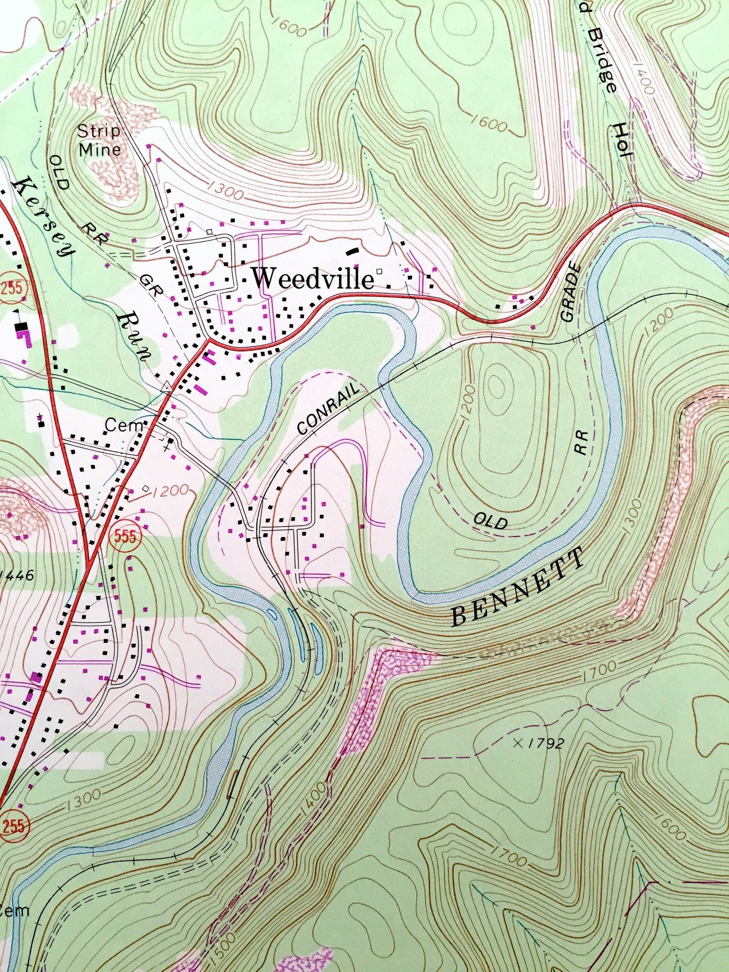Antique Weedville, Pennsylvania 1970 US Geological Survey Topographic Map – Elk County, Jay, Benezette, Medix Run, Caledonia