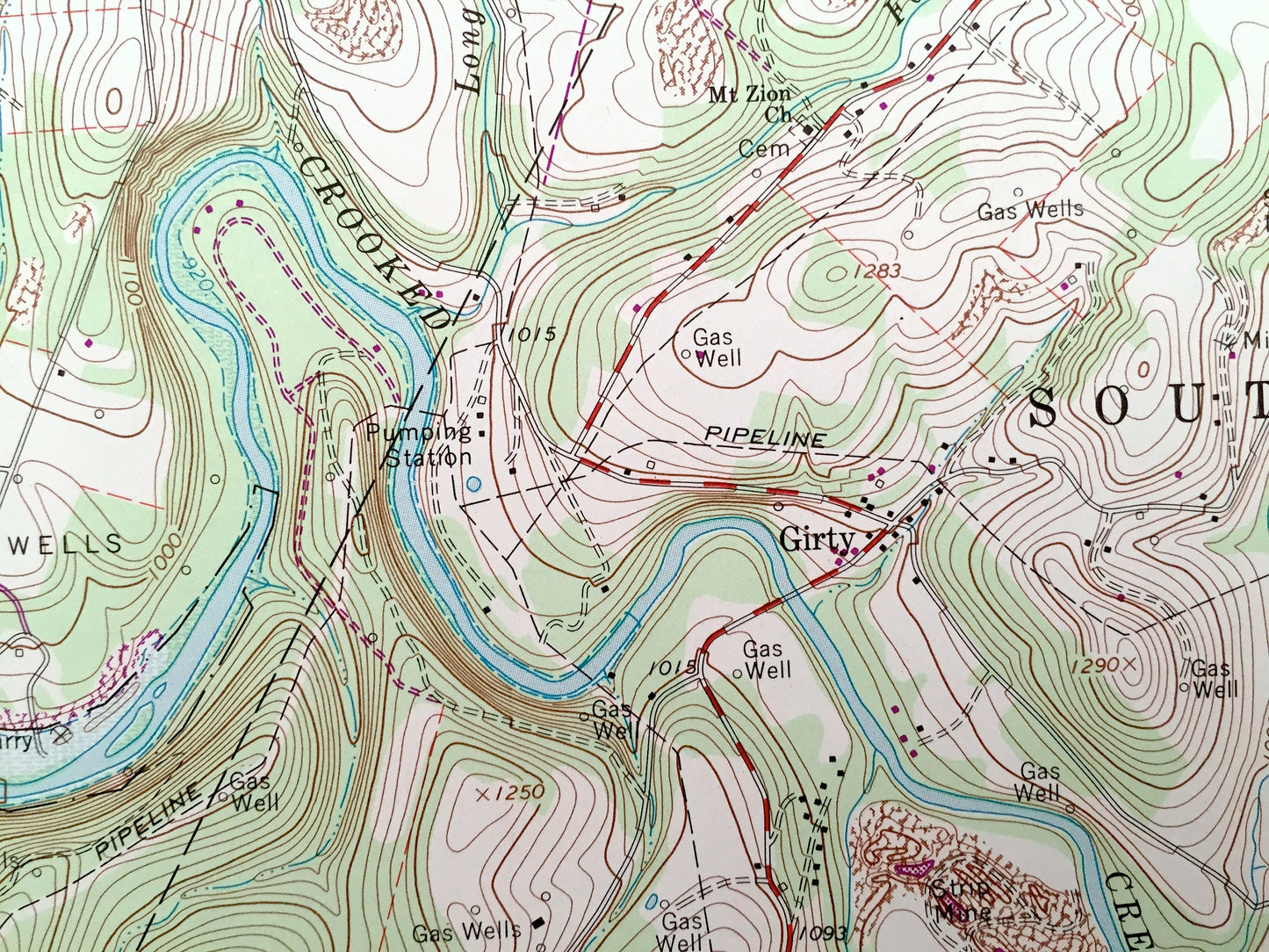 Antique Whitesburg, Pennsylvania 1964 US Geological Survey Topographic Map – Armstrong County, Kittanning, Plumcreek, Burrell, South Bend