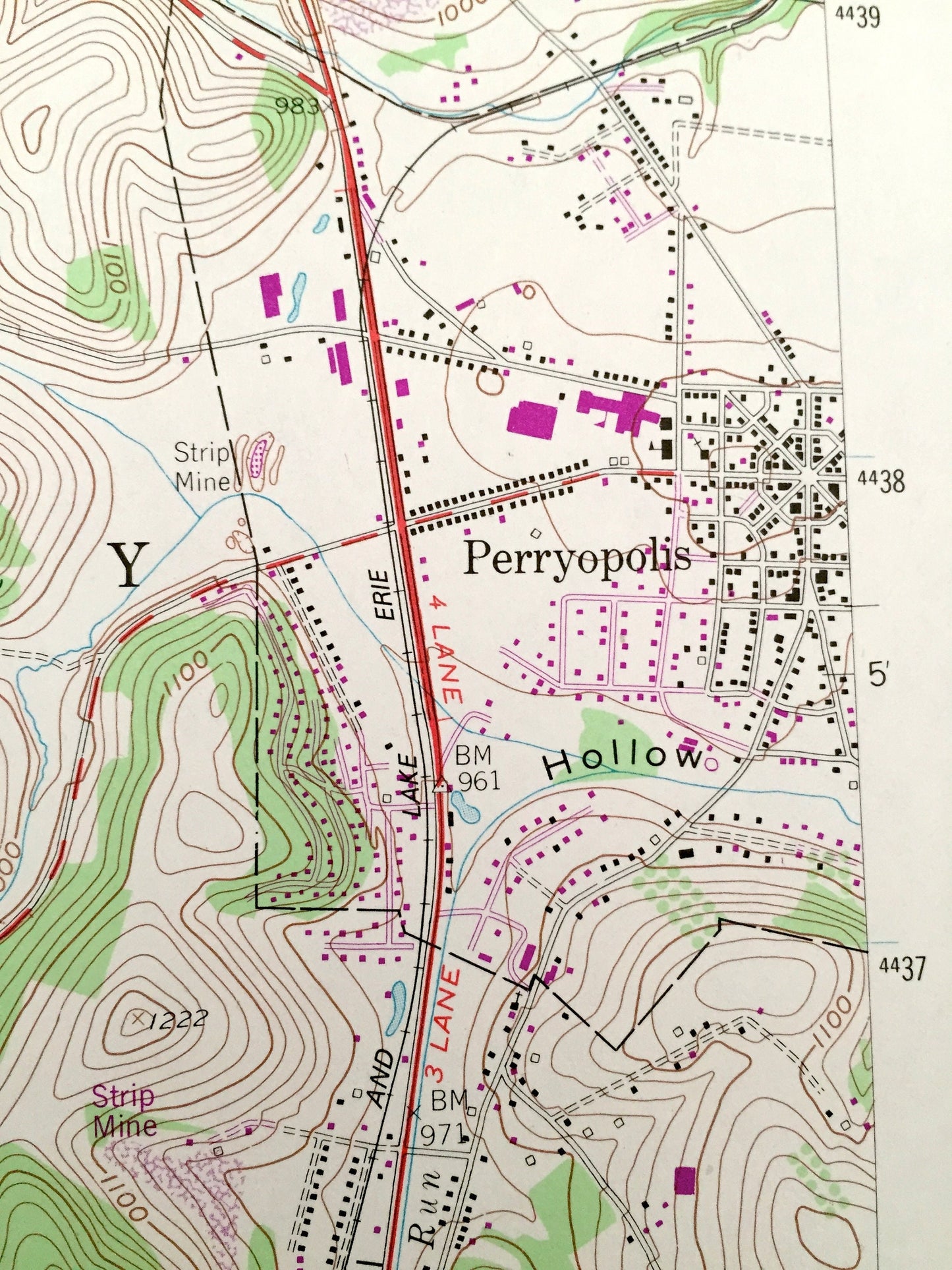 Antique Fayette City, Pennsylvania 1954 US Geological Survey Topographic Map – Washington County, Perry, Jefferson, Redstone, Franklin, PA