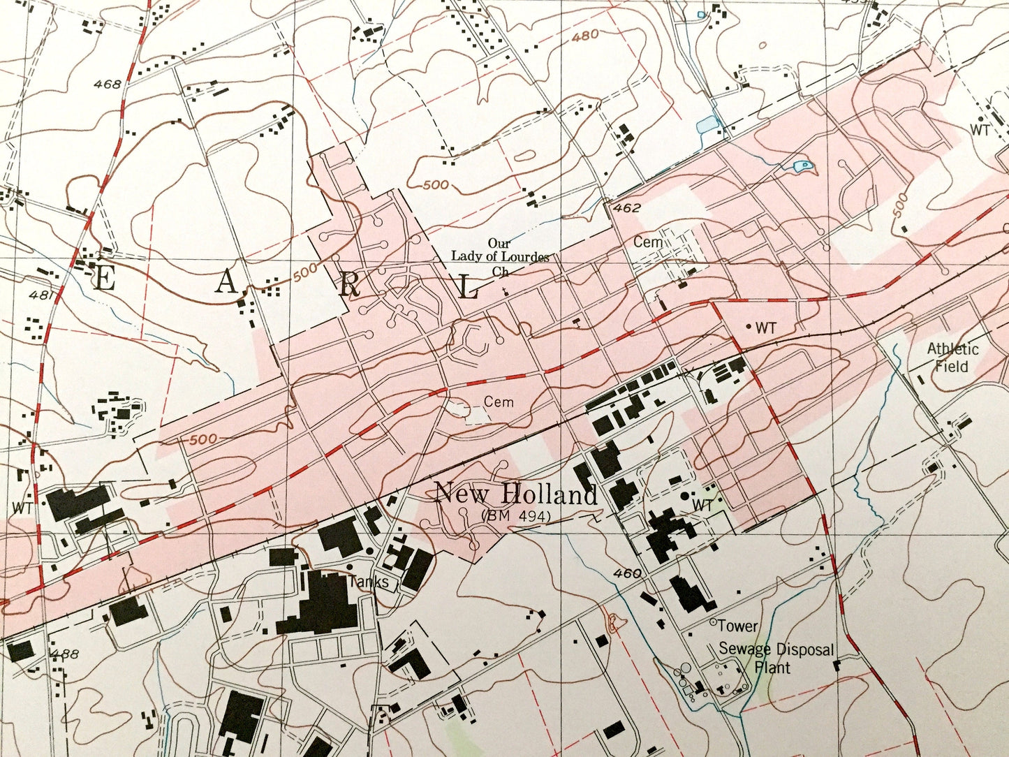 Antique New Holland, Pennsylvania 1999 US Geological Survey Topographic Map – Lancaster County, Salisbury, Leacock, East Earl, Paradise