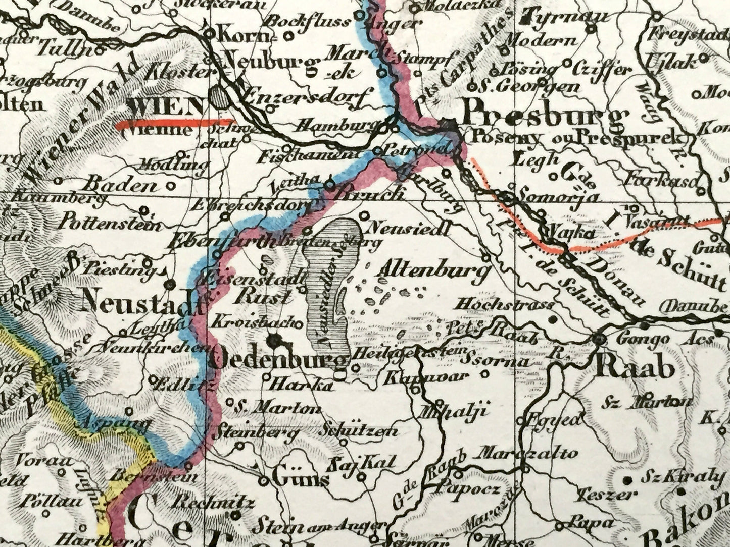 Antique 1832 Ancient Austria Map from JG Heck's Atlas Géographique, Astronomique et Historique – Germany, Hungary, Czech Republic, Slovenia