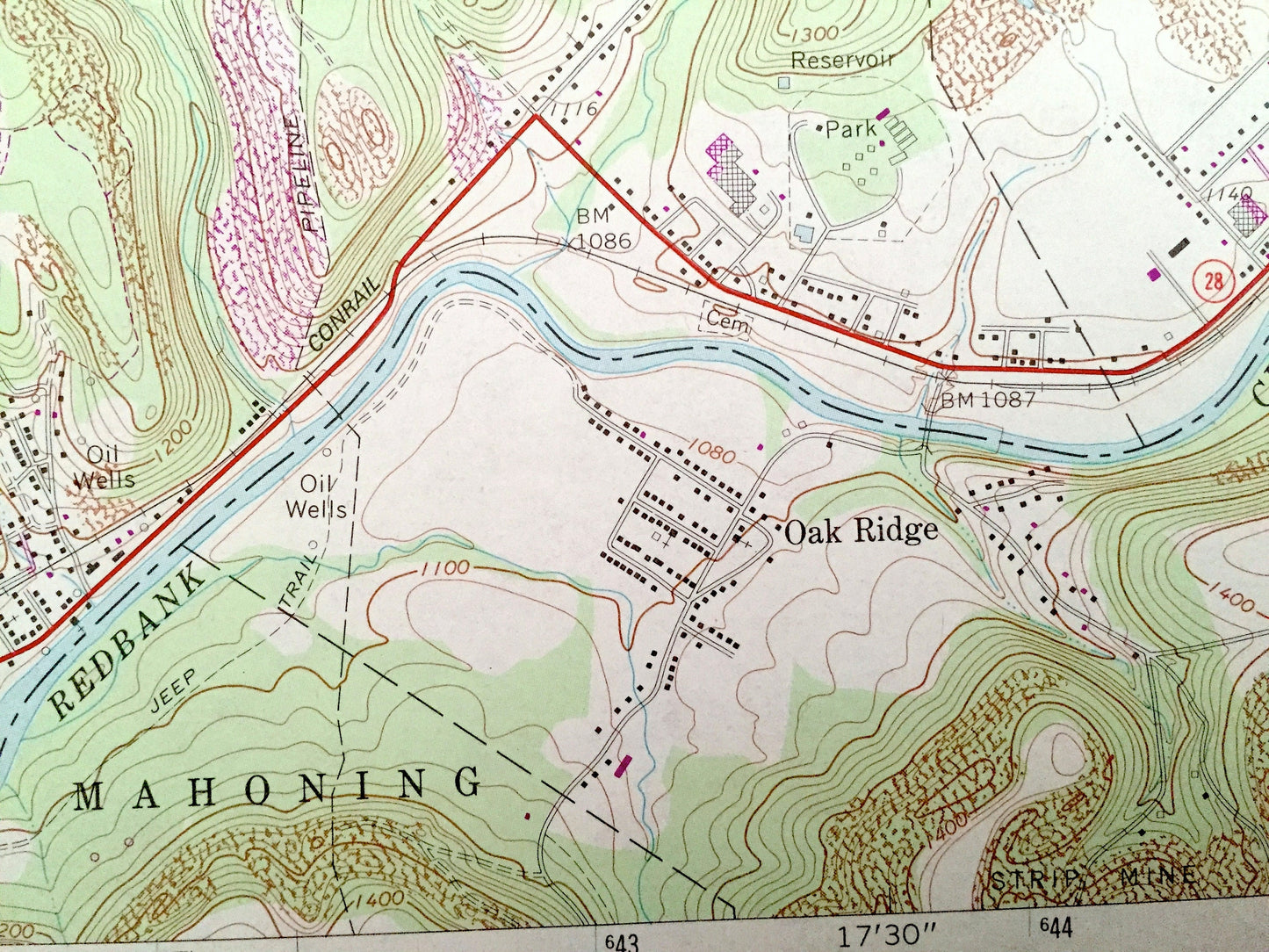 Antique New Bethlehem, Pennsylvania 1969 US Geological Survey Topographic Map – Clarion County, Armstrong County, Redbank, Porter, Limestone